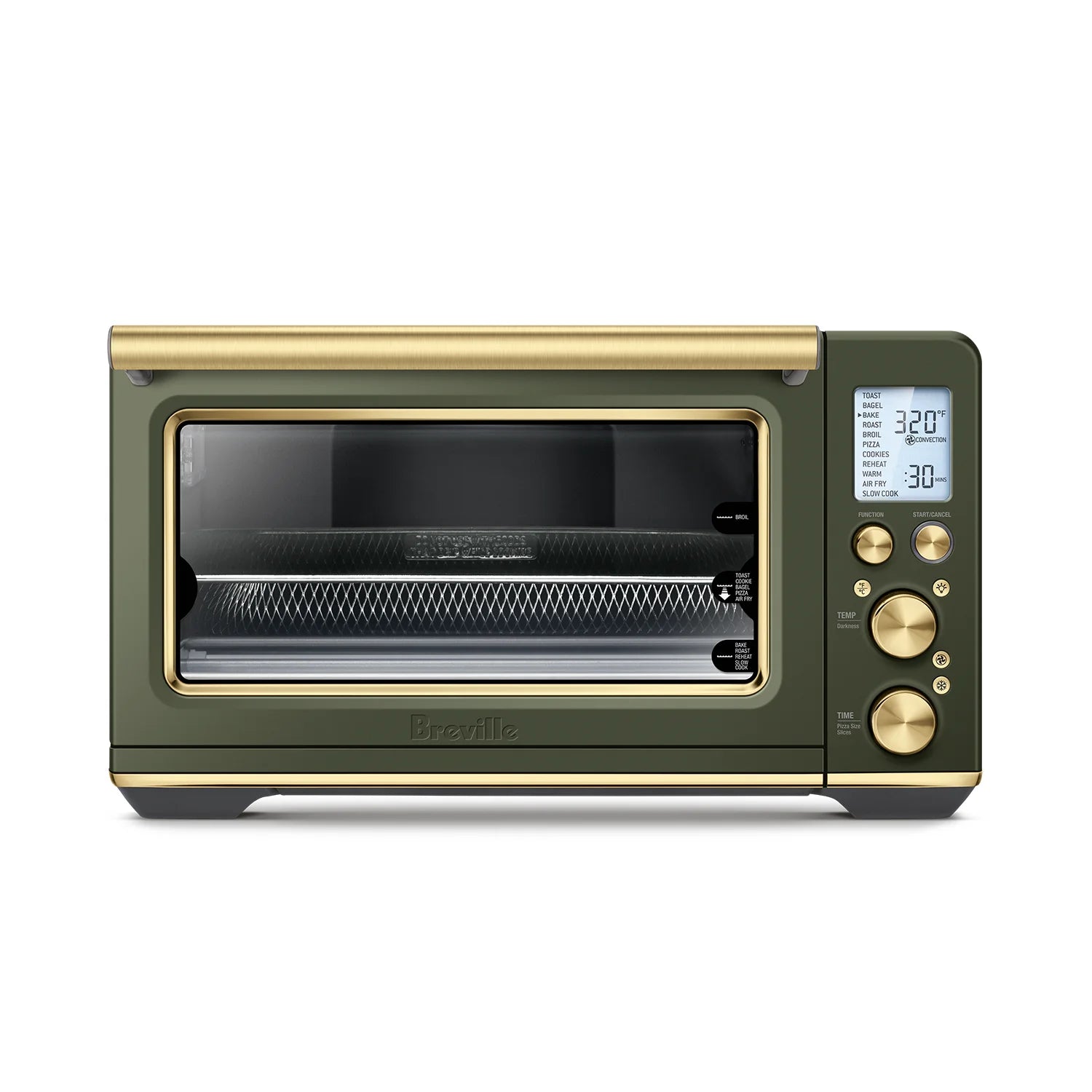 Breville Smart Oven Air Fryer Pro with Convection - Olive Tapenade Brass (BOV860OLB) - Countertop Oven for Baking, Roasting, Air Frying & More - Perfect for Kitchens, Small Spaces & Entertaining