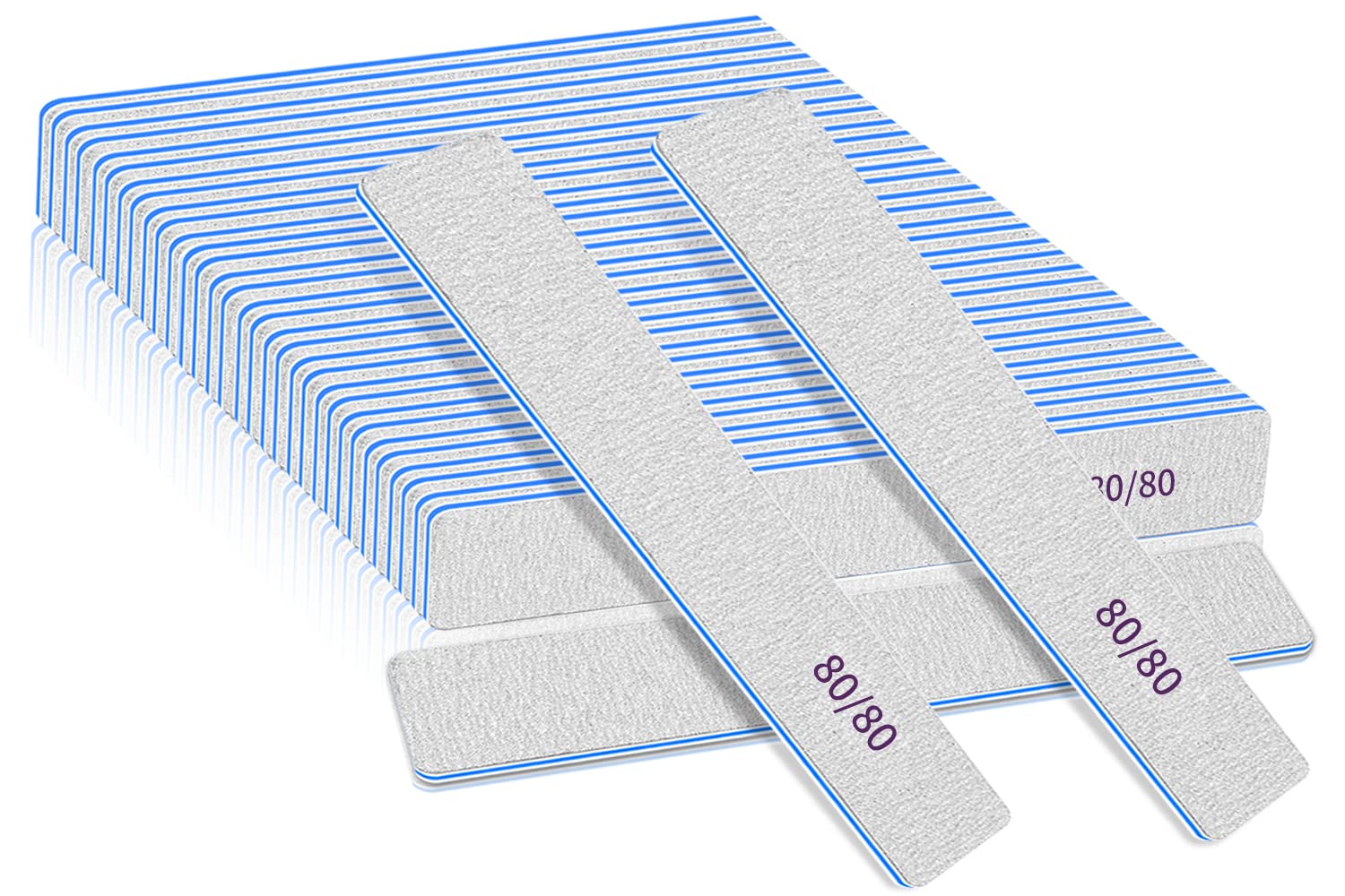 25 Pcs Professional 80/80 Grit Double Sided Nail Files - Coarse Emery Boards for Acrylic & Gel Nails - Home & Salon Manicure/Pedicure Tools - Perfect for Nail Art, DIY Nail Care & Professional Salons