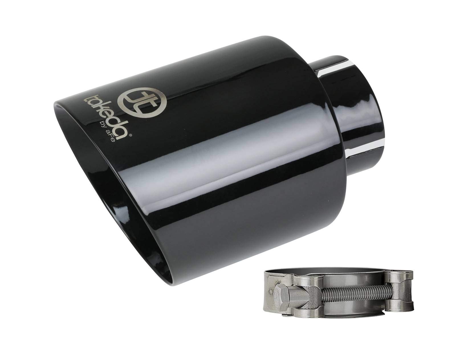aFe Power 49T25454-B07 Takeda 409 Stainless Steel Clamp-on Exhaust Tip - Black - High Performance Exhaust Upgrade for Trucks, SUVs & Cars - Enhances Vehicle Appearance & Sound