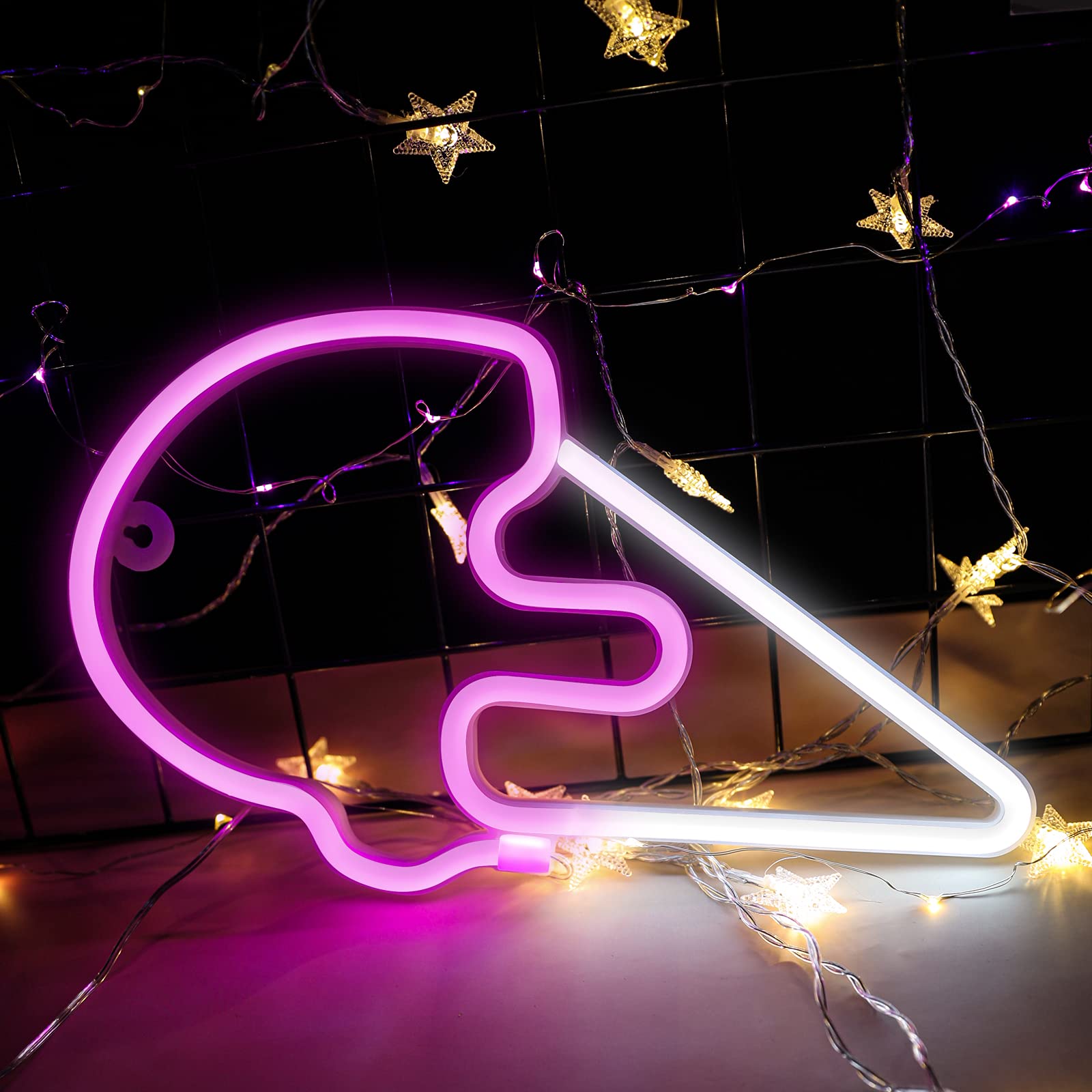 LED Ice Cream Neon Sign - Battery/USB Powered Cute Neon Light for Room Decor - Perfect for Summer Parties, Bedroom, Office, Dorm & Kids Gifts