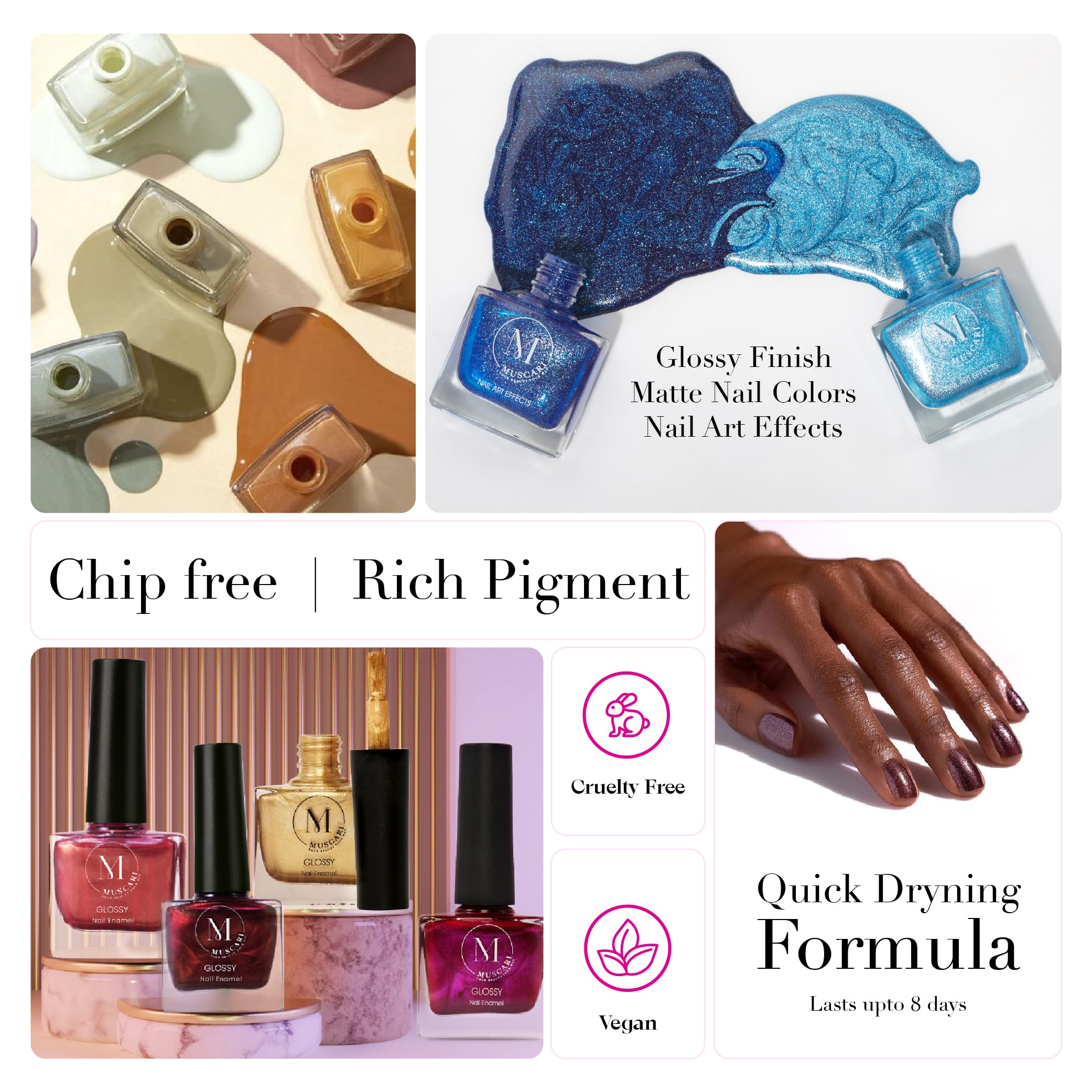 Muscari Premium Nail Polish Set - Glossy, Quick-Dry & Long-Lasting Gel Nail Paint (10ml, Bloody Mary) | Salon-Quality Manicure at Home | Perfect for Parties, Weddings & Everyday Wear