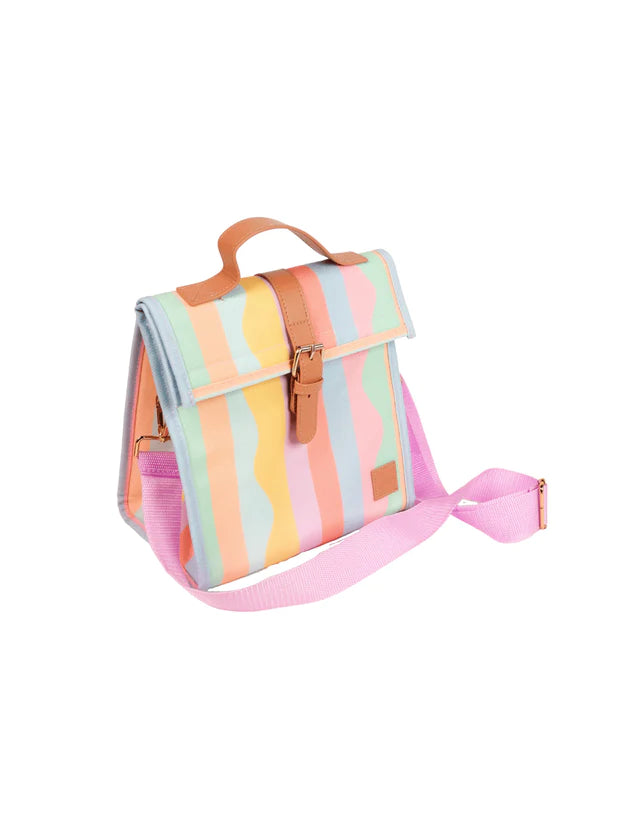 The Somewhere Co Sunset Soiree Lunch Satchel - Stylish Insulated Tote Bag for Picnics, Beach Days & Outdoor Dining | Perfect for Work Lunches, Groceries & Travel Accessories