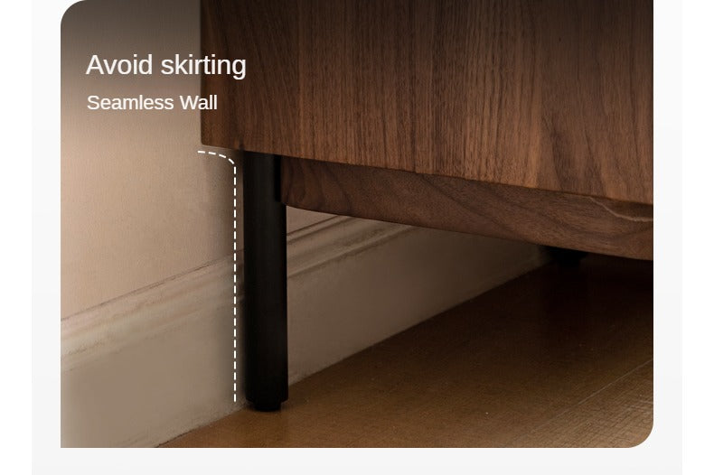 Black Walnut Solid Wood Wave Nightstand - Modern Bedroom Side Table with Drawer for Storage | Perfect for Bedside, Living Room, or Office Use