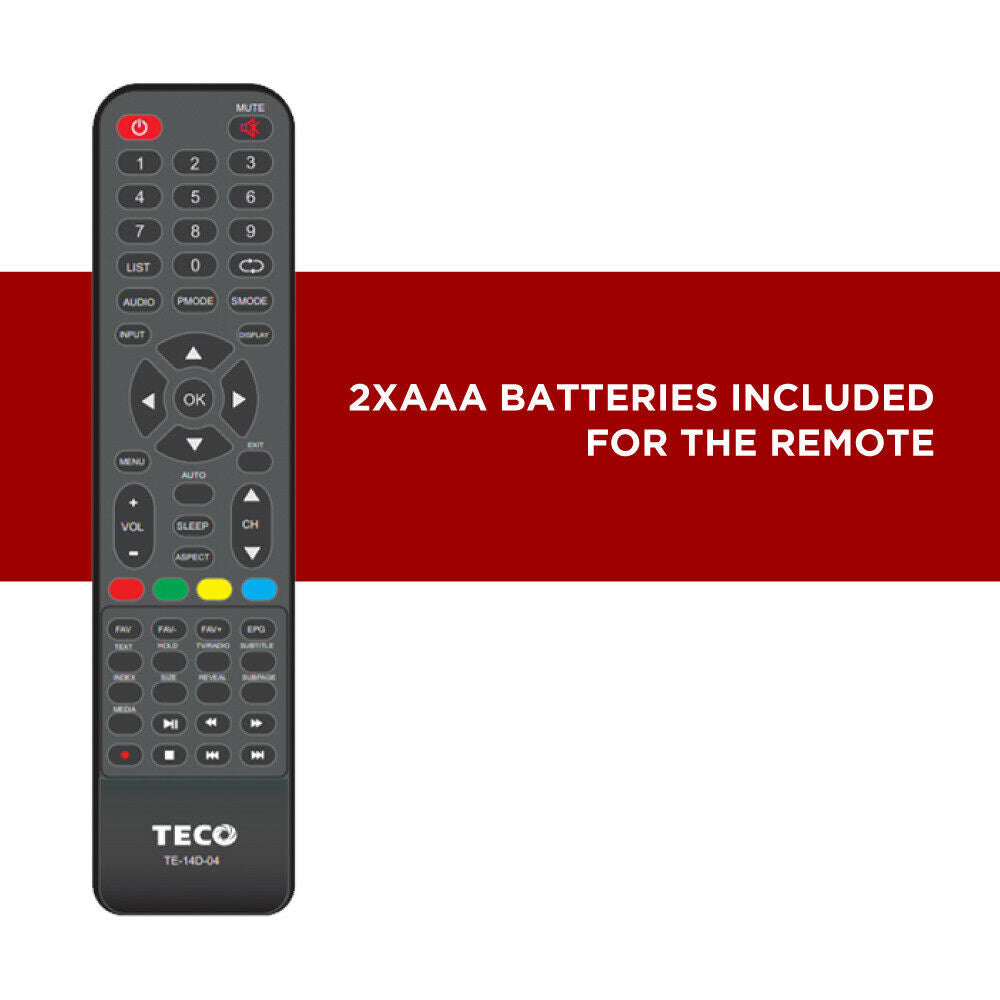 Teco 21.5 Inch Full HD LED TV - 12V/240V Dual Voltage, USB & HDMI Ports - Perfect for Caravans, RVs, and Camping Trips