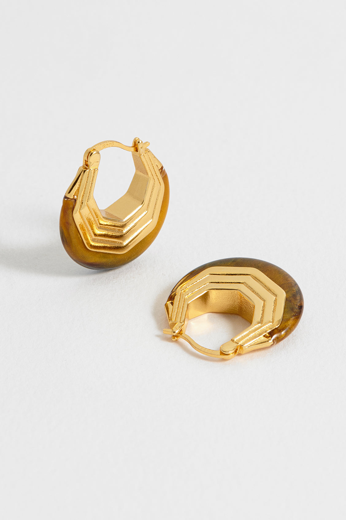Stylish Brown Half Moon Hinge Hoop Earrings - Trendy Dangle Earrings for Women, Perfect for Casual Wear, Office & Evening Out