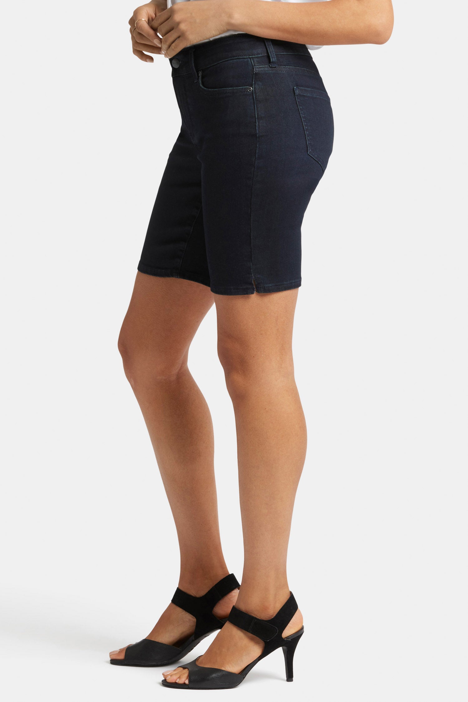 Ella Women's High Waisted Denim Shorts - Midnight Falls Wash | Comfortable & Stylish for Summer Outfits, Casual Wear, and Beach Vacations