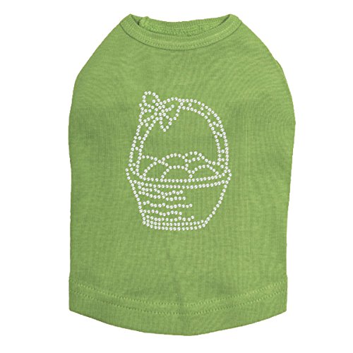Sparkling Rhinestone Easter Dog Shirt - XL Size in Vibrant Lime Green for Easter Basket Gifts | Perfect for Easter Photos, Pet Parties & Holiday Celebrations