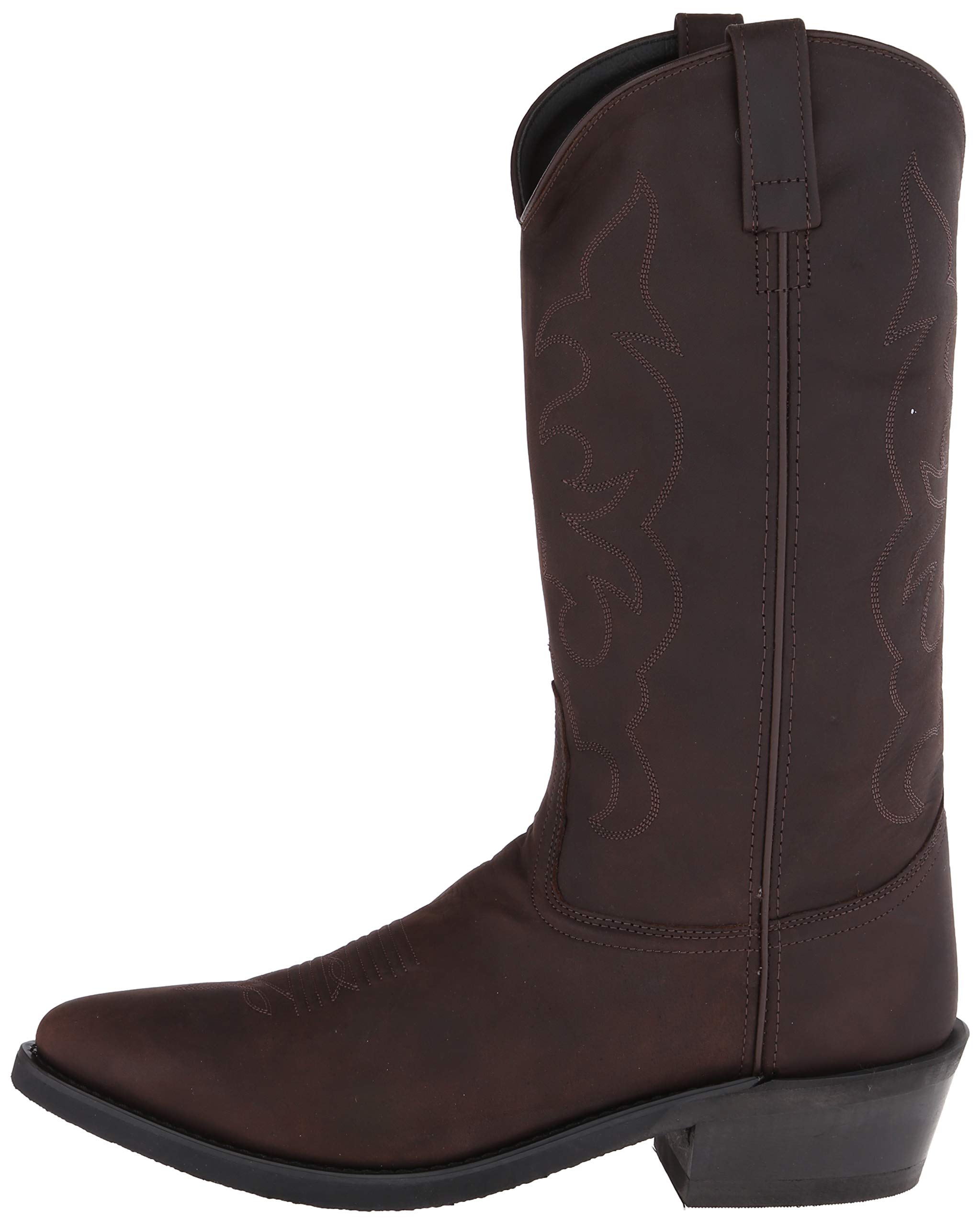 Old West Boots Men's Stitched Cushioned Round Toe Cowboy Western Boots - Comfortable Leather Riding Boots for Country Dancing, Rodeo & Western Fashion