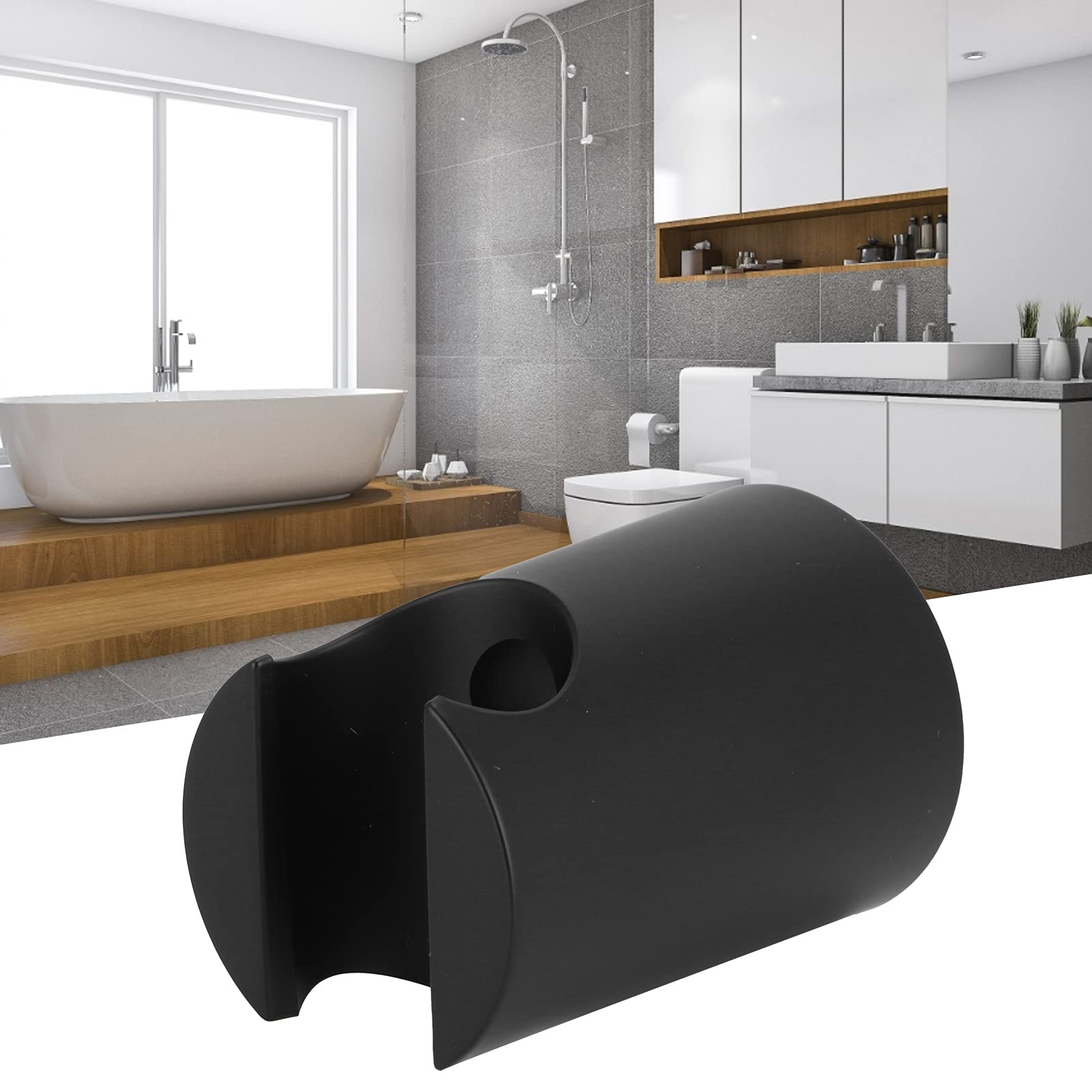 Waterproof Handheld Shower Head Holder - Adjustable Wall Mount Bracket for Bathroom, Home & Hotel Use | Durable Black Shower Accessory for Easy Bathing Experience