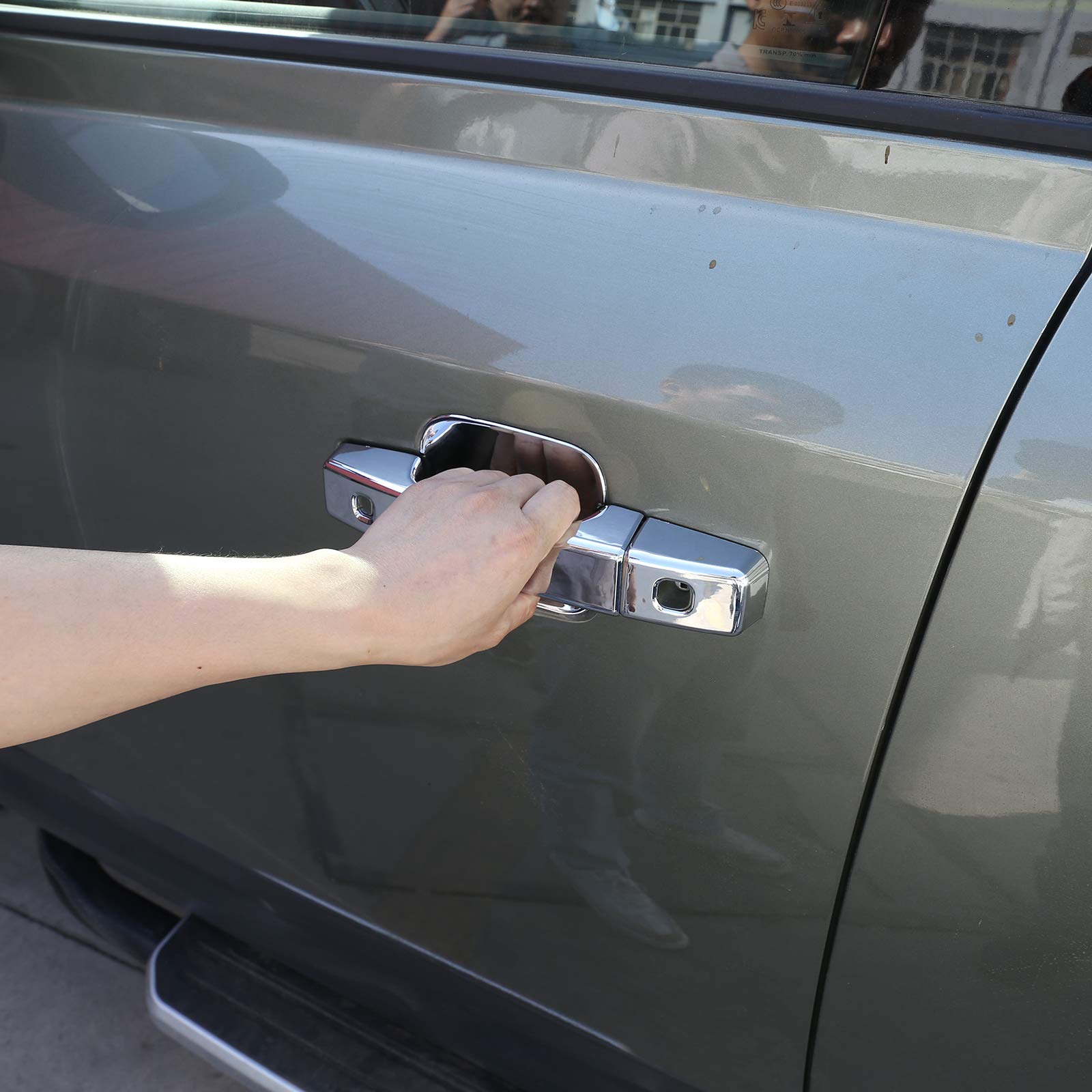 ABS Car Exterior Door Grab Handles Cover for Land Rover Defender 110 2020 - Durable Auto Accessories in Bright Finish - Perfect for Off-Roading & SUV Protection
