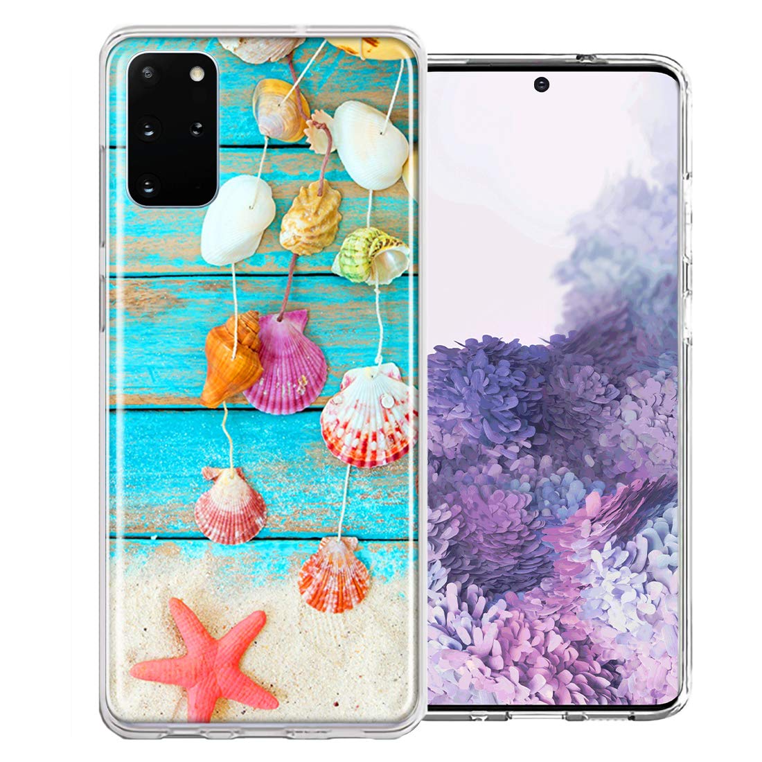 Samsung Galaxy S20 Case - Seashell Wind Chimes Design Double Layer Protective Phone Cover for Shock Absorption | Perfect for Outdoor Activities, Beach Trips & Everyday Use