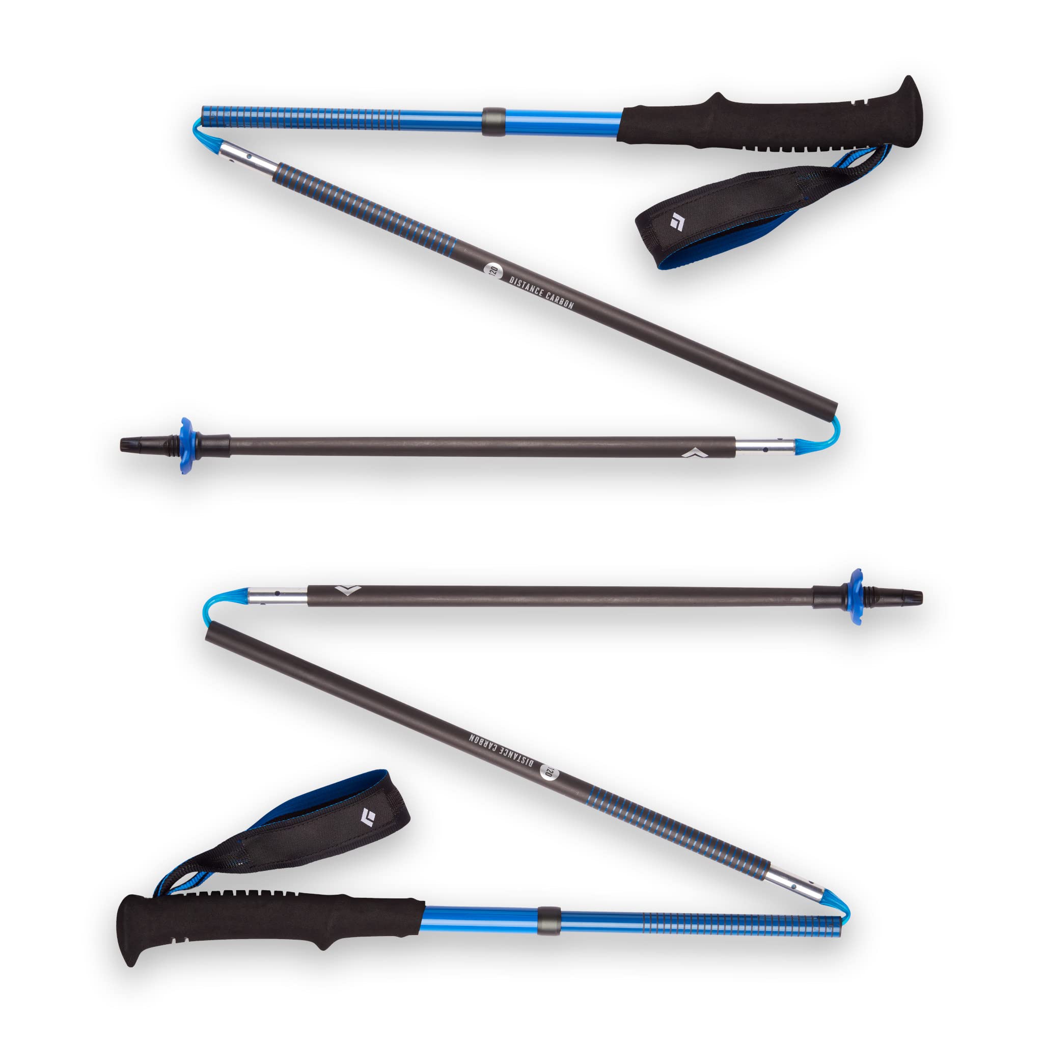 Black Diamond Distance Carbon Z Trekking & Running Poles - Ultra Lightweight Foldable Carbon Fiber Hiking Sticks for Trail Running, Backpacking & Mountain Climbing (Pair)