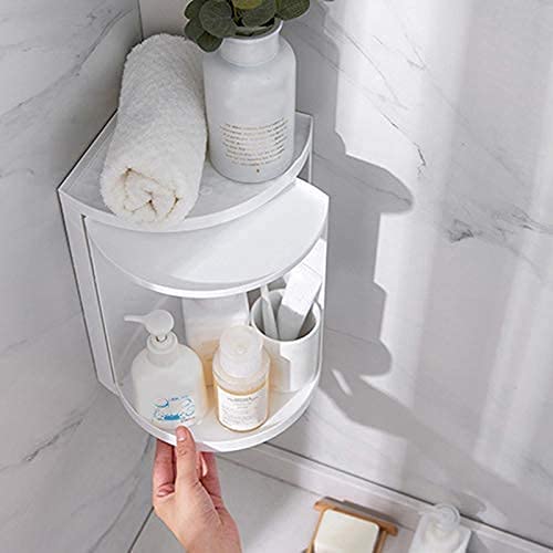 360° Rotating Triangle Storage Rack - Multi-Functional Bathroom Organizer Shelf for Cabinet, Kitchen & Bedroom | Dustproof Waterproof Corner Rack for Shampoo, Soap & Cosmetics | Space-Saving Home Storage Solution