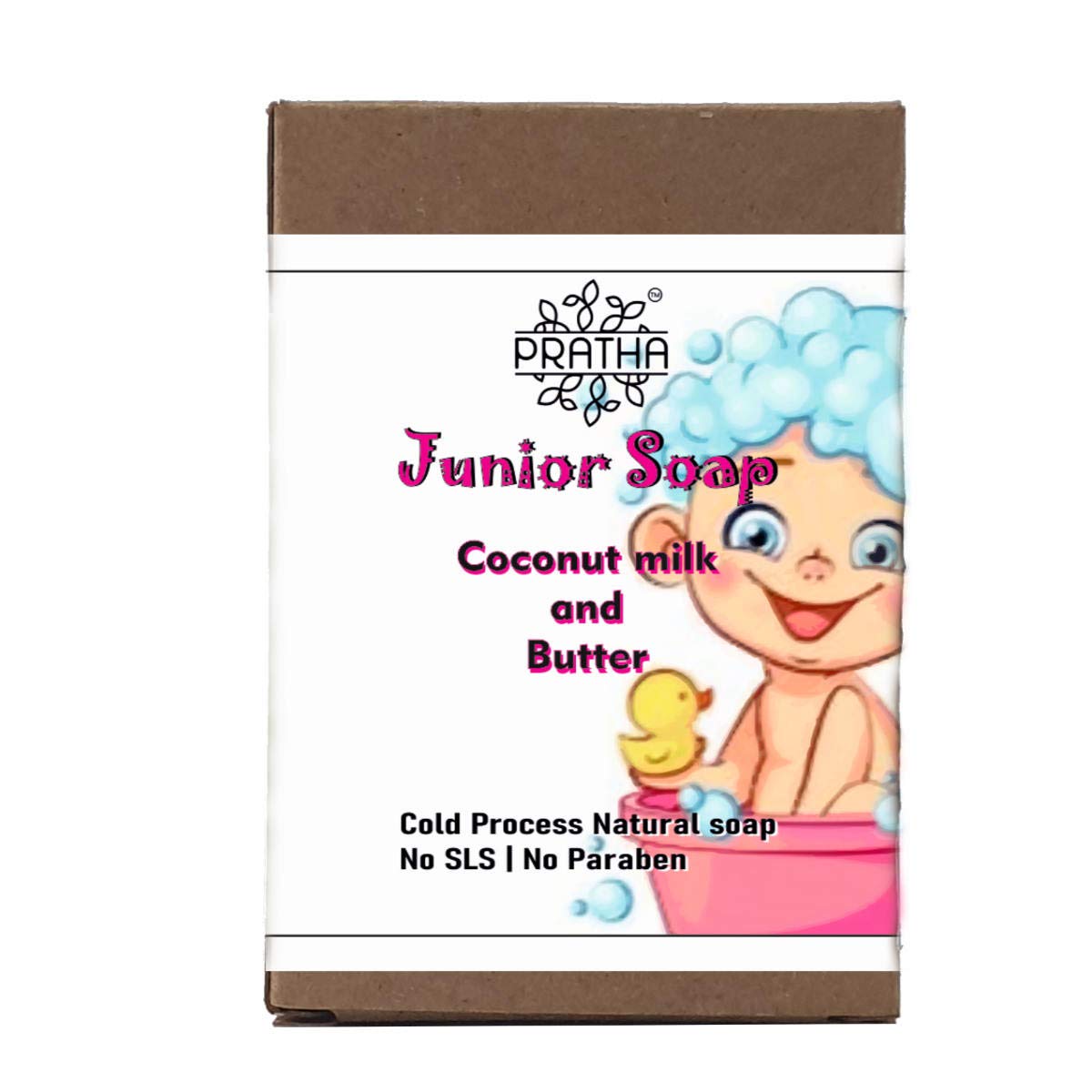 PRATHA Kids Soap - Organic Coconut Milk & Shea Butter Handmade Soap for Children | Gentle Cleansing for Sensitive Skin, Bath Time & Daily Hygiene