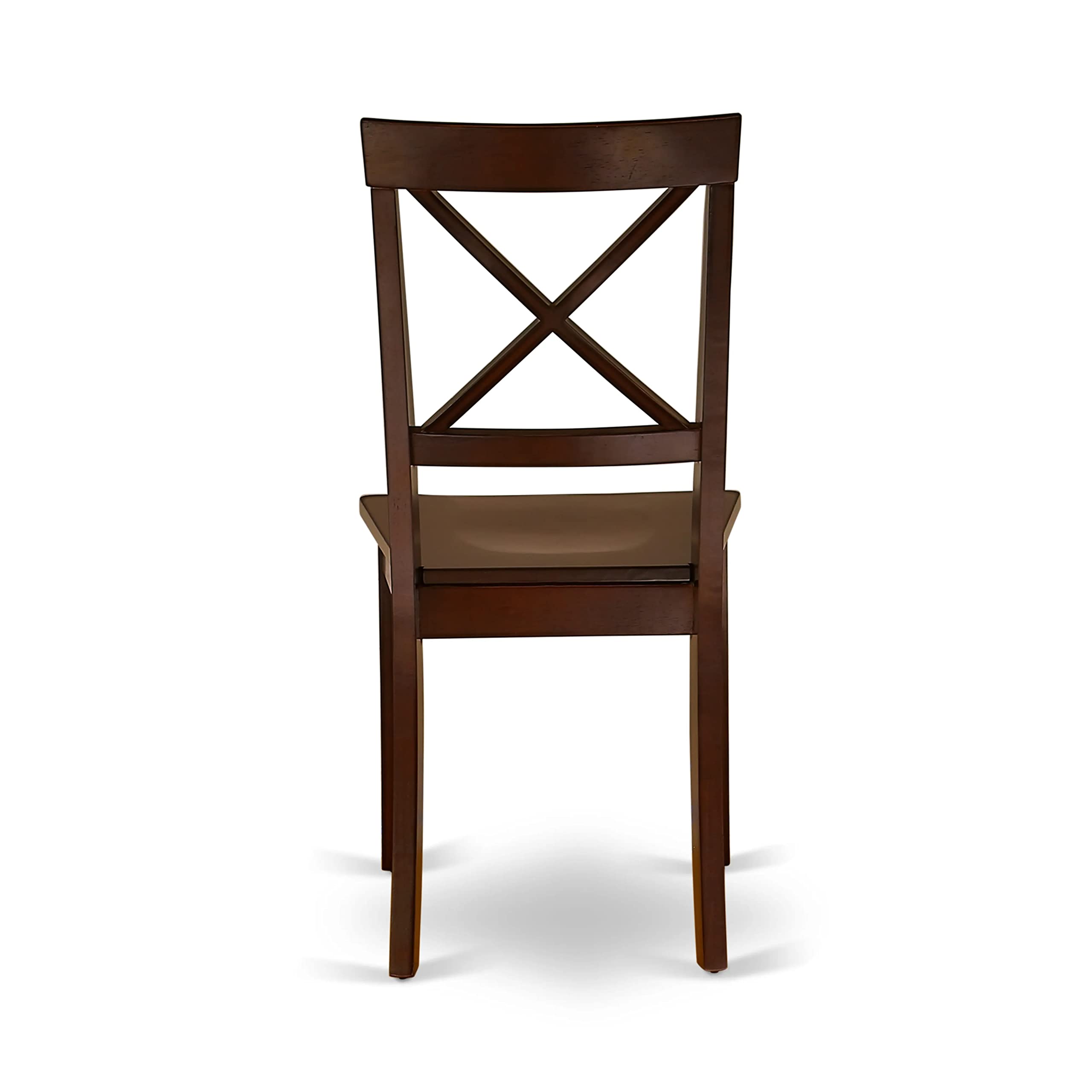 East West Furniture NDBO5-MAH-W 5-Piece Mahogany Dining Set with Drop-Leaf Table & 4 Wood Chairs, 30x48 Inch - Perfect for Small Spaces, Breakfast Nooks & Cozy Apartments