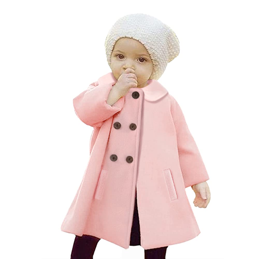 JEELLIGULAR Toddler Baby Girl Winter Coat - Warm Thick Jacket with Button Closure for Fall & Winter Outwear | Perfect for Outdoor Play, School & Holiday Outfits