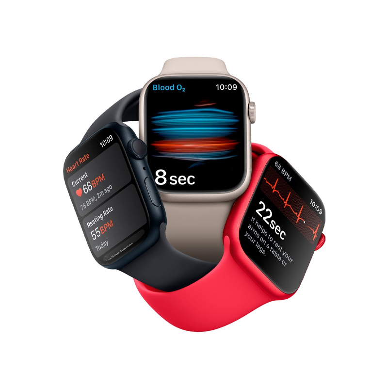 Apple Watch Series 8 (GPS) 41mm Silver Aluminum Case with White Sport Band S/M - Perfect for Fitness Tracking, Workouts & Everyday Wear