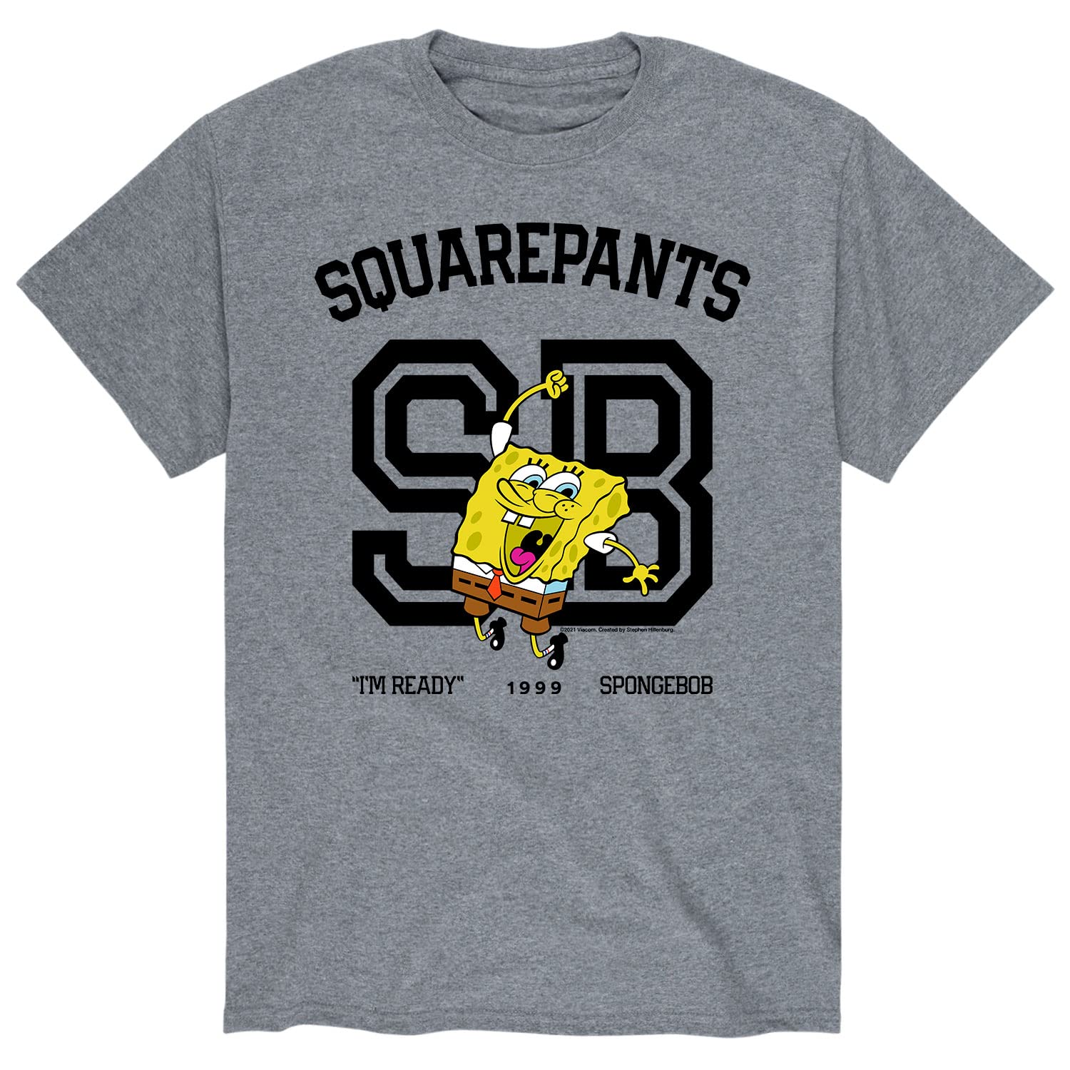 Spongebob Squarepants 'I'm Ready' Men's Graphic T-Shirt - Soft Cotton Short Sleeve Tee for Casual Wear & Cartoon Fans