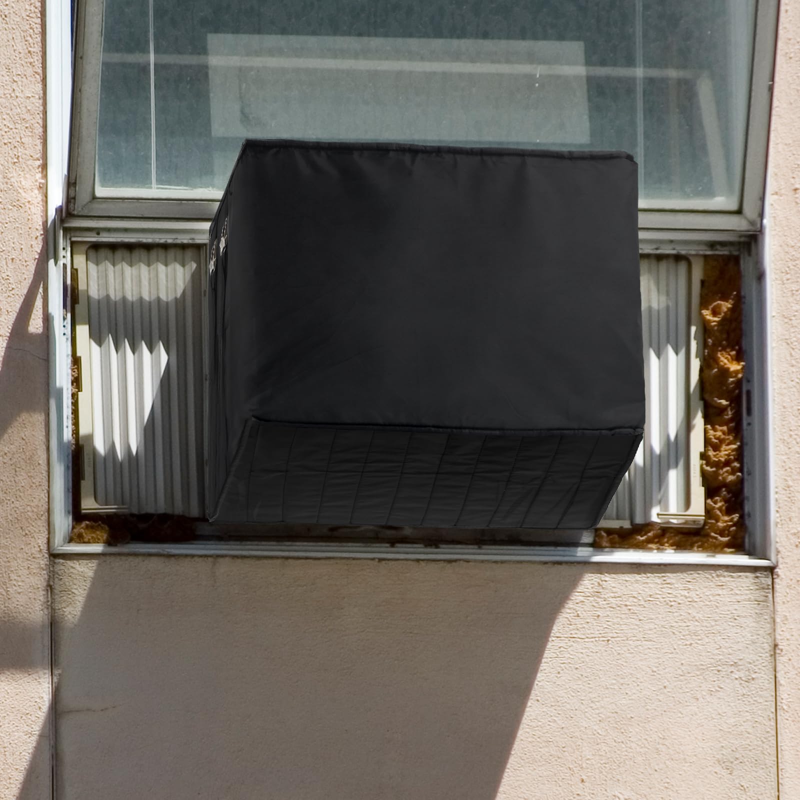 Winter Window Air Conditioner Cover - Waterproof & Freeze Protection for Outdoor AC Units, 3-Layer Insulated Cover (17W x 12D x 13H, Black) - Perfect for Home, Apartment & RV Use in Cold Weather