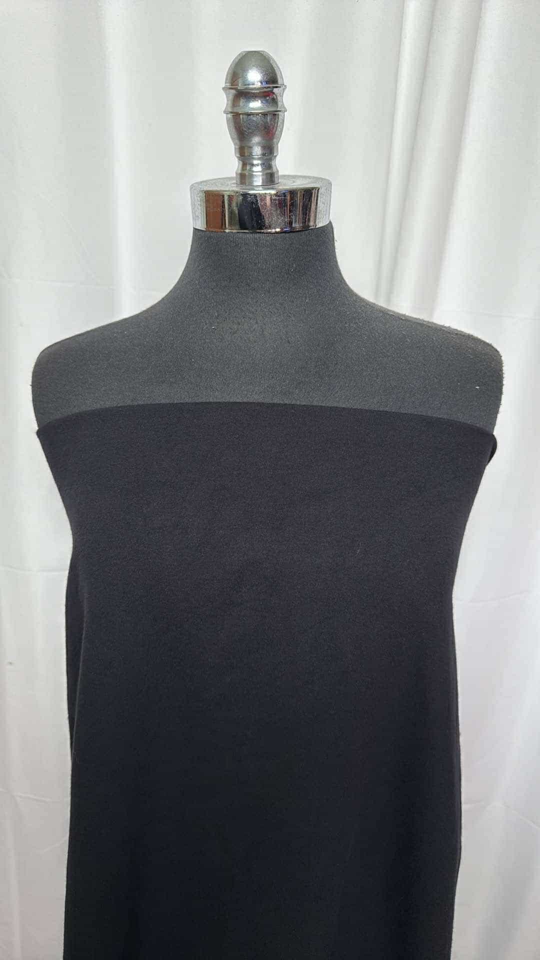Premium Solid Black Cotton Spandex Fabric - 2 Yard Cut for Stretchy Comfort Wear, DIY Sewing Projects & Activewear