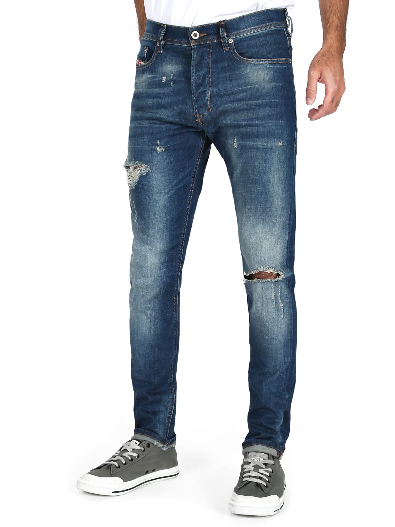 Diesel Men's Tepphar Skinny Jeans - Slim Fit Stretch Denim Pants for Casual Wear & Night Out