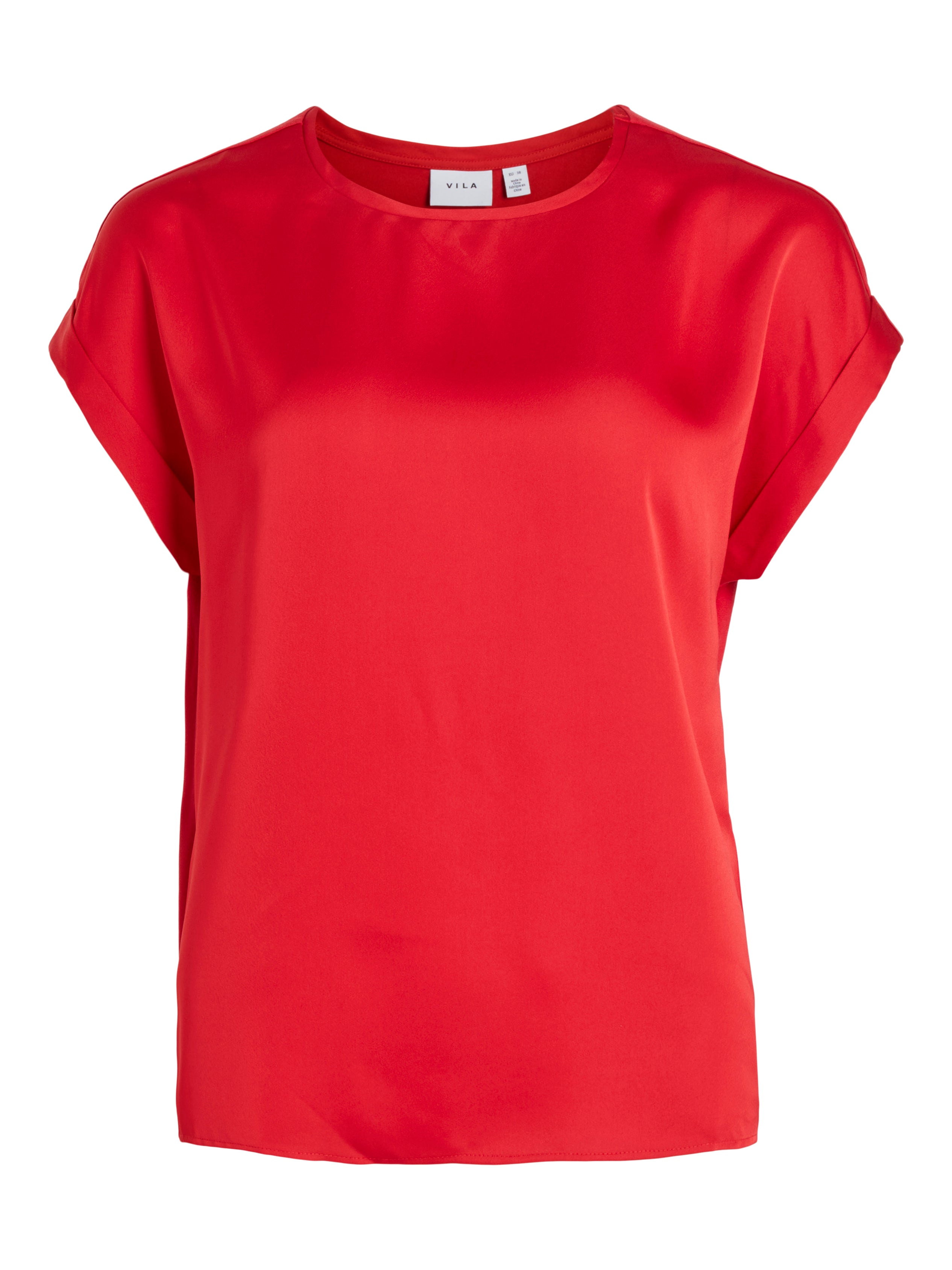 Elle Women's Satin Blouse - Barbados Cherry Red - Elegant Casual & Party Wear for Women - Perfect for Office, Date Night & Special Occasions