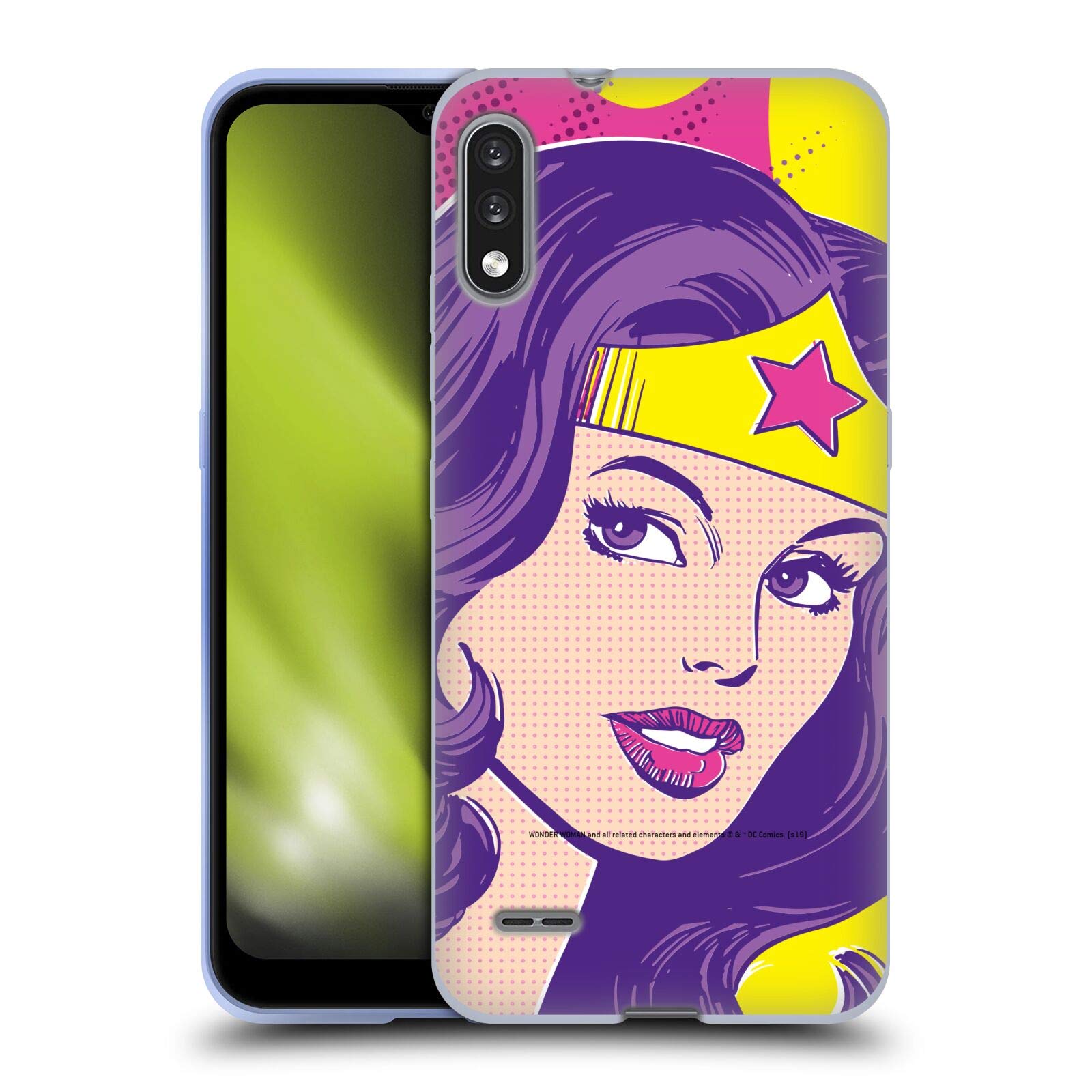 Wonder Woman DC Comics Pop Art Vintage Soft Gel Case for LG K22 – Officially Licensed Durable Phone Cover for Everyday Protection & Style
