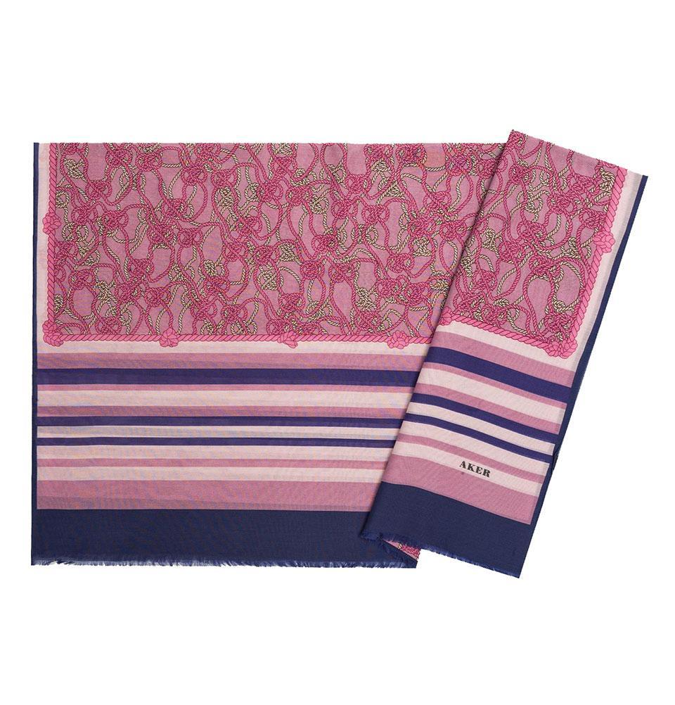 Premium Aker Silk Cotton Patterned Hijab Shawl #7807 423 - Modest Fashion Scarf for Women, Breathable & Stylish Head Covering for Daily Wear, Work, Prayer & Special Occasions