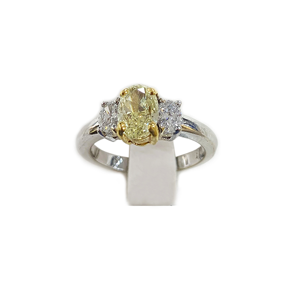 18K White Gold Yellow Diamond Ring for Women - Elegant Solitaire Engagement & Wedding Band - Perfect for Proposals, Anniversaries, and Special Occasions
