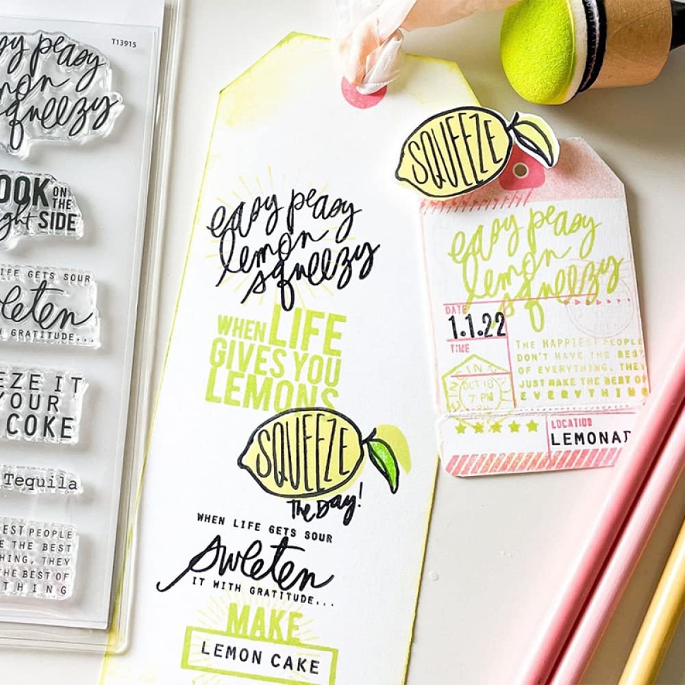 Bright Side Lemon Silicone Stamps for DIY Card Making, Scrapbooking & Paper Crafts - Perfect for Greeting Cards, Journals, and Album Decor - When Life Gives You Lemons Phrase Stamp Set