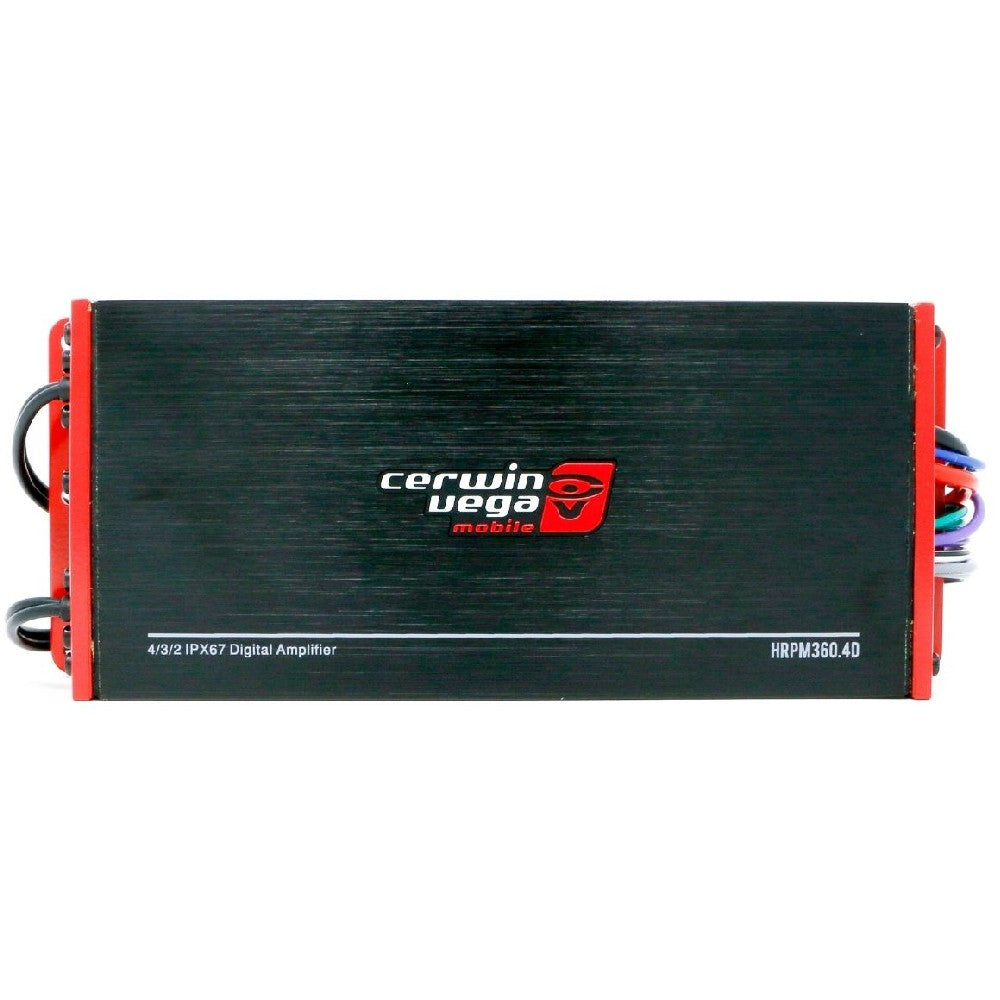Cerwin Vega HRPM360.4D HED Series Marine Compact 4 Channel Class D Amplifier - Waterproof Boat Audio System for Marine, RV & Off-Road Vehicles