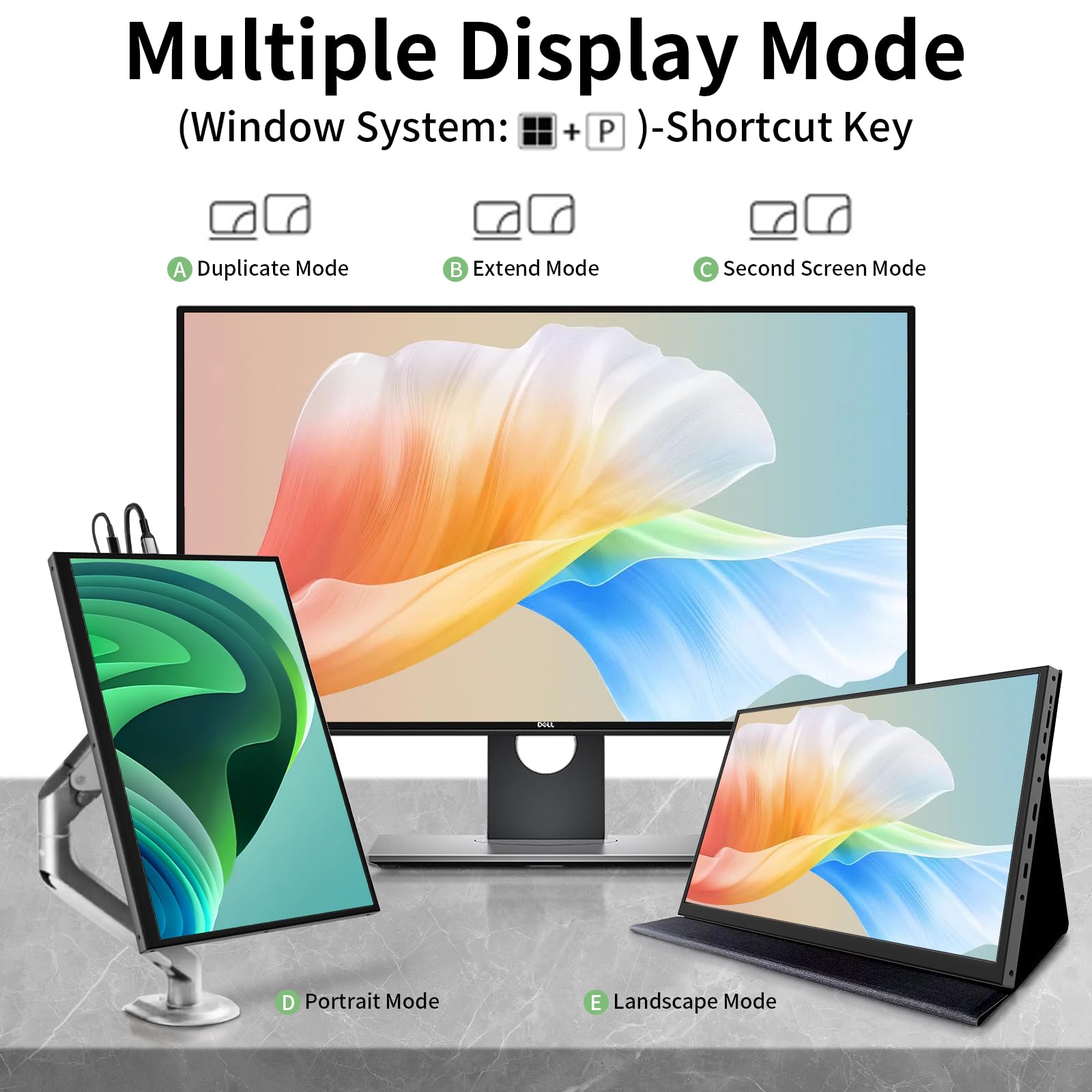 14-inch Portable Monitor Full HD 1920x1080 IPS Screen with HDMI - Ultra Slim USB-C External Display for Laptop, Phone, Xbox, PS5, Switch - Dual Built-in Speakers for Gaming, Work & Travel (Black)