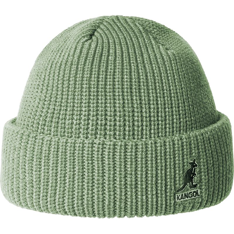 Kangol Cardinal 2-Way Beanie Hat for Men & Women - Oil Green Winter Knit Cap, Unisex Stretchable Cuffed Beanie for Cold Weather, Outdoor Activities, and Casual Style