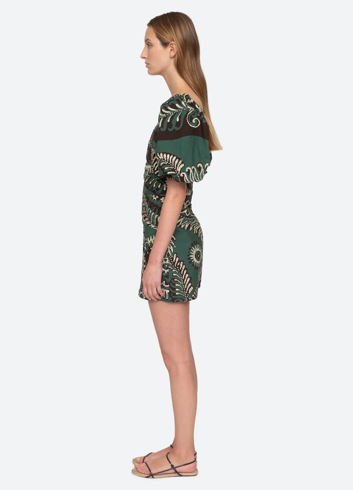Charlough Mini Dress - Green Summer Floral Sundress for Women, Perfect for Beach Vacation & Casual Outings