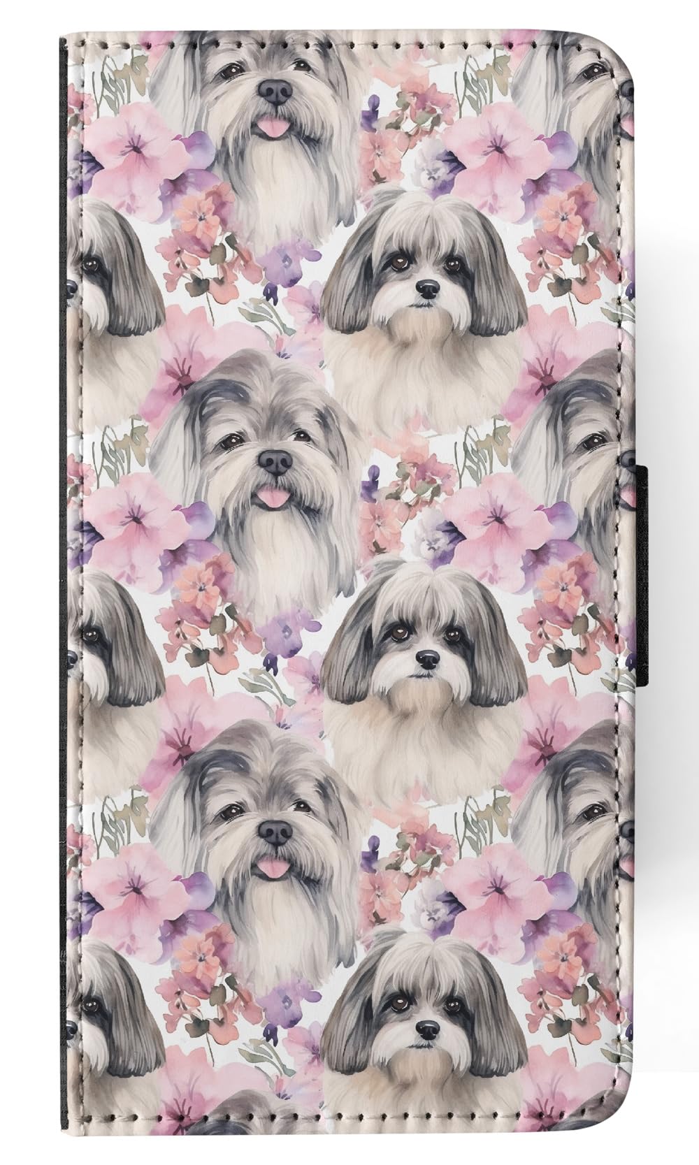 Foxercases Lhasa Apso Puppy Dog Pattern Faux Leather Flip Wallet Phone Case for Samsung Galaxy S20 - Stylish & Protective Cover for Everyday Use, Travel, and Work