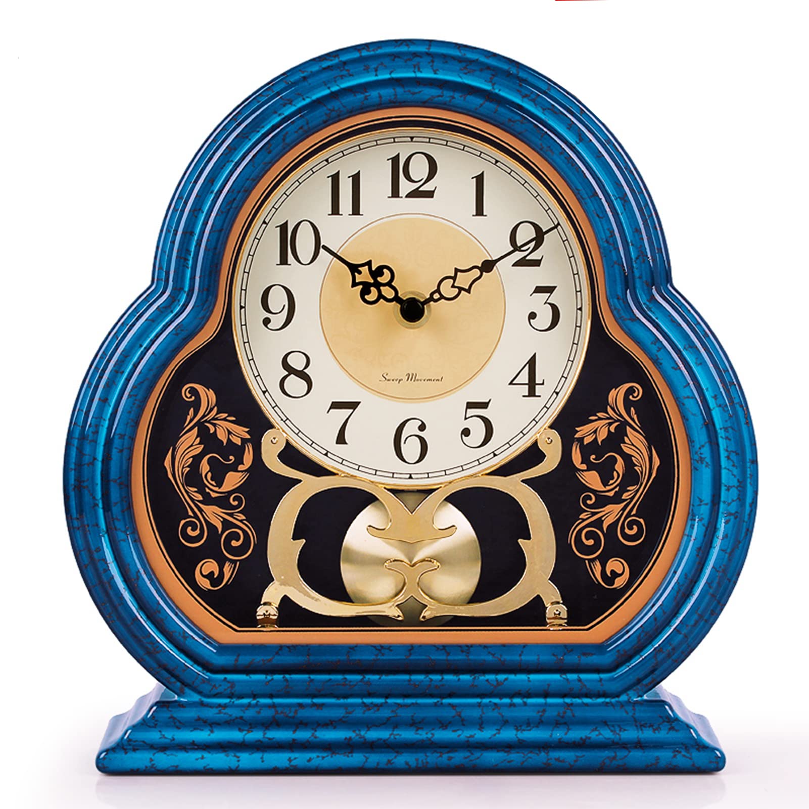 Battery Operated Silent Table Clock - Solid Wood Retro Decorative Shelf Clock with Strokes for Home, Office, and Gift Giving | Noiseless Wall Decor for Bedroom, Living Room, and Study