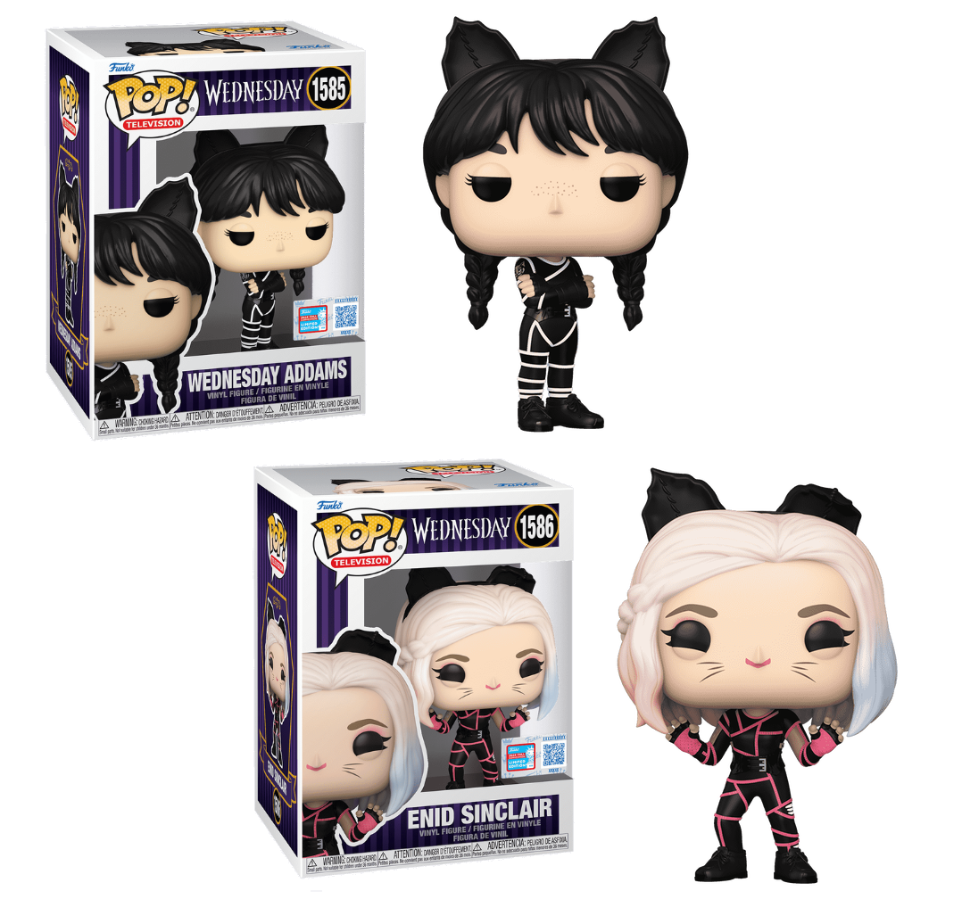 NYCC 2024 Exclusive Wednesday & Enid 2-Pack Pop! Vinyl Figures Set - Perfect for Collectors, Gifts, and Netflix Show Fans Display