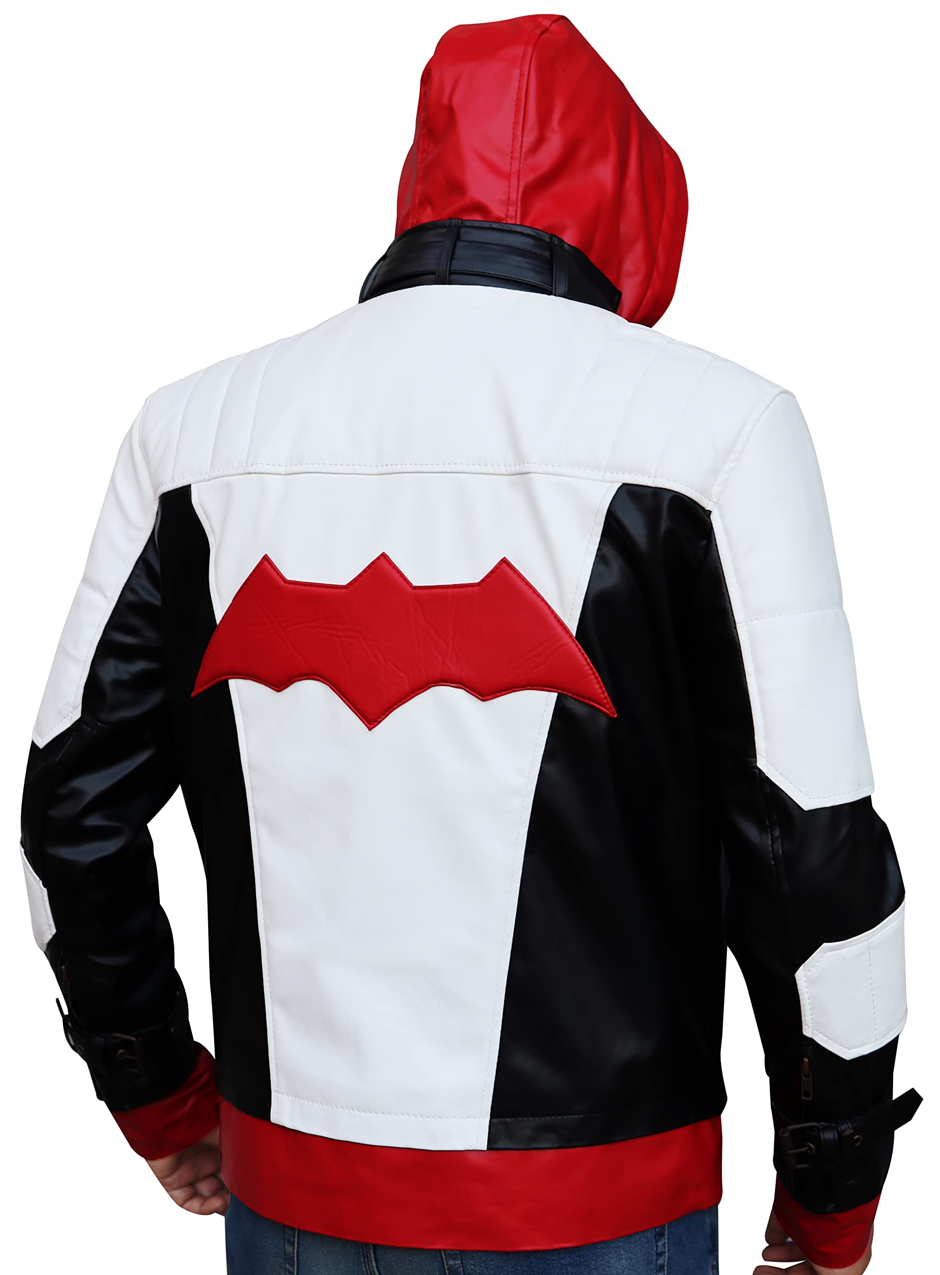 Red Hood Motorcycle Jacket & Vest 2-in-1 - Men's Biker Jacket with Detachable Vest for Riding & Streetwear Fashion | Perfect for Motorcycle Enthusiasts & Urban Style