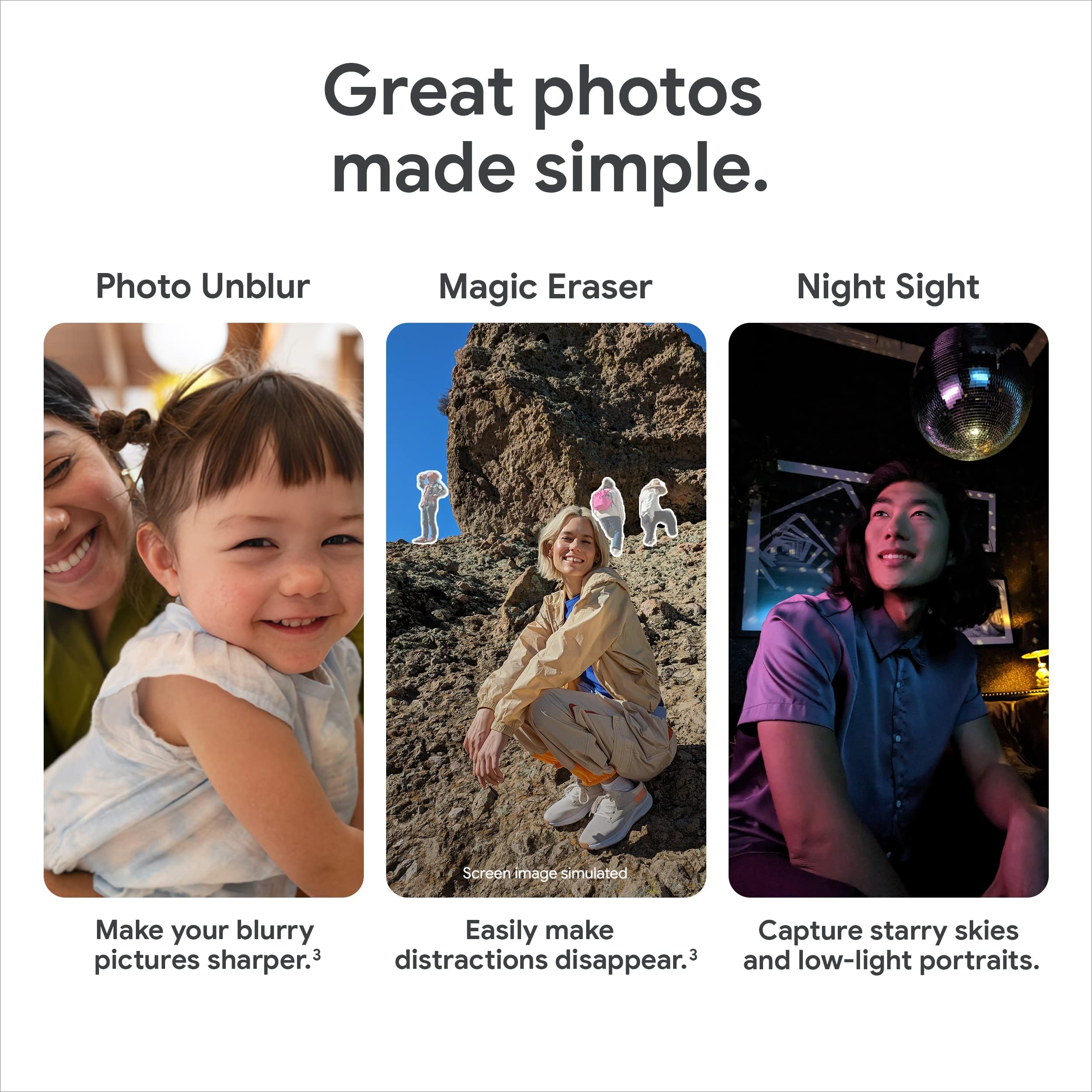Google Pixel 7a Unlocked Android Smartphone - 128GB Charcoal - Wide Angle Camera & 24-Hour Battery Life - Perfect for Travel Photography & All-Day Productivity