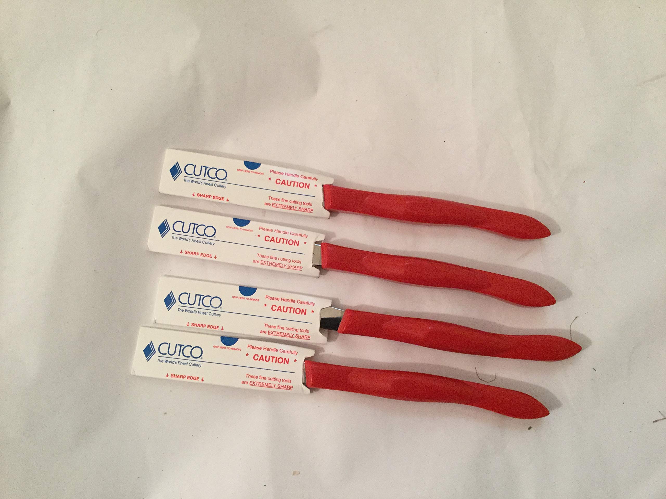 Cutco 4-Piece Table Knife Set #1759 - Premium Stainless Steel Blades, Ergonomic Red Handles - Perfect for Dining, Gifting & Kitchen Essentials