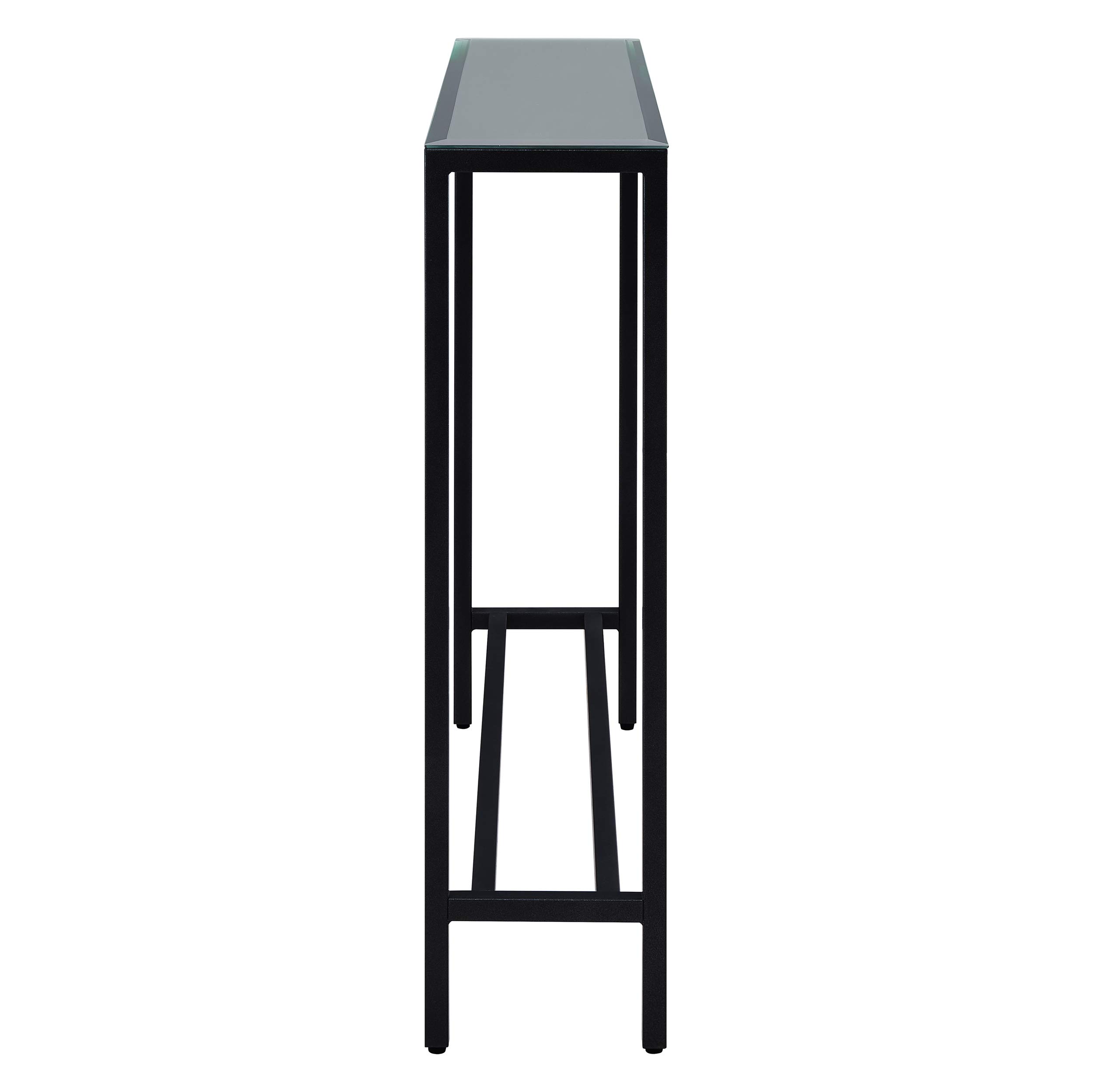 SEI FURNITURE Darrin Narrow Console Table - Slim Entryway Sofa Table with Storage Shelf, Black - Perfect for Hallway, Living Room & Small Space Decor