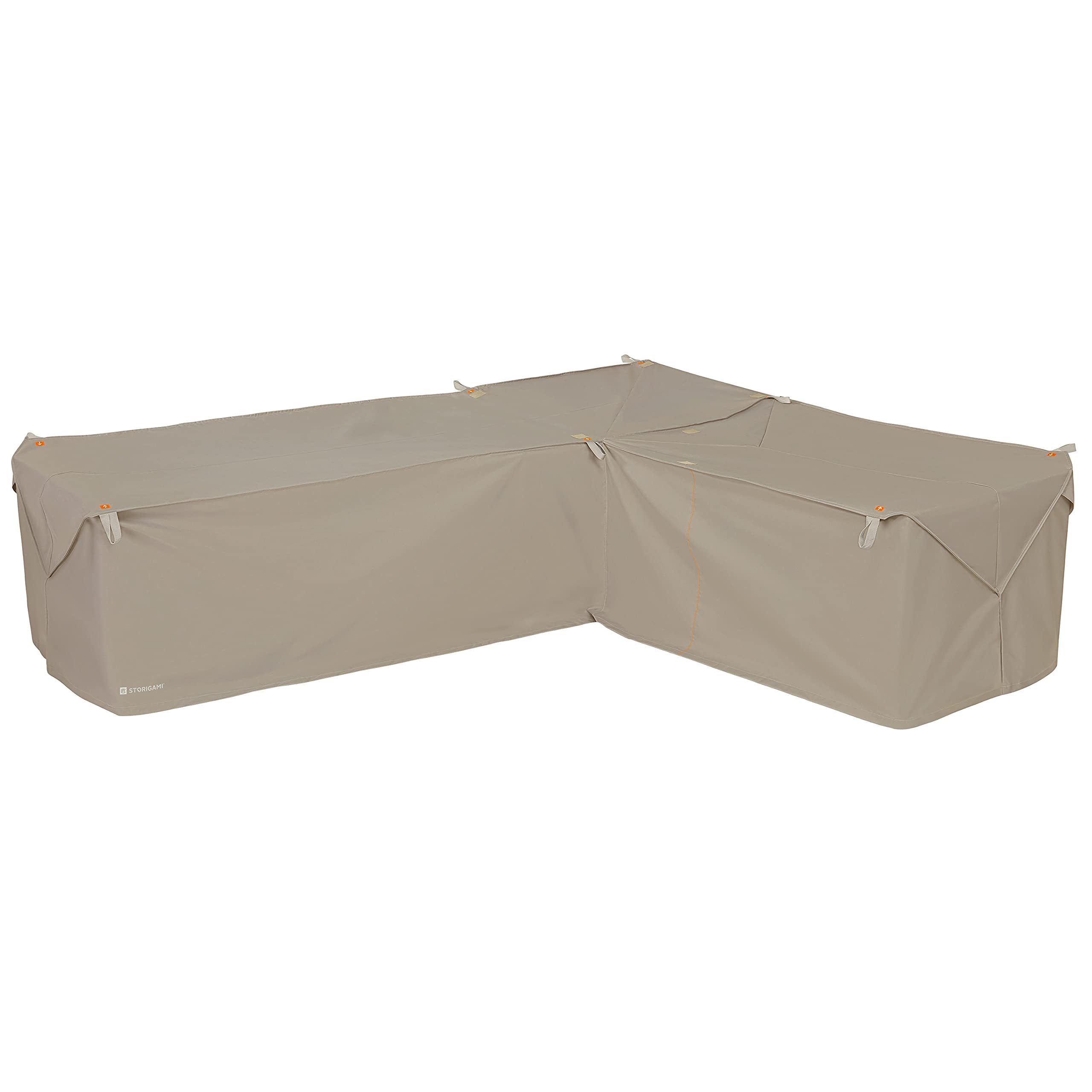 **Storigami Water-Resistant 104-Inch Right-Facing Patio Sectional Lounge Set Cover – Goat Tan – Durable Outdoor Furniture Protection for Sofas, Chairs & Sectionals – All-Weather, Easy Fold Design**    **Perfect for:** Protecting your patio furniture from rain, sun, dust, and debris while maintaining a stylish look. Ideal for outdoor sofas, sectionals, and lounge sets in backyards, decks, and poolside areas.