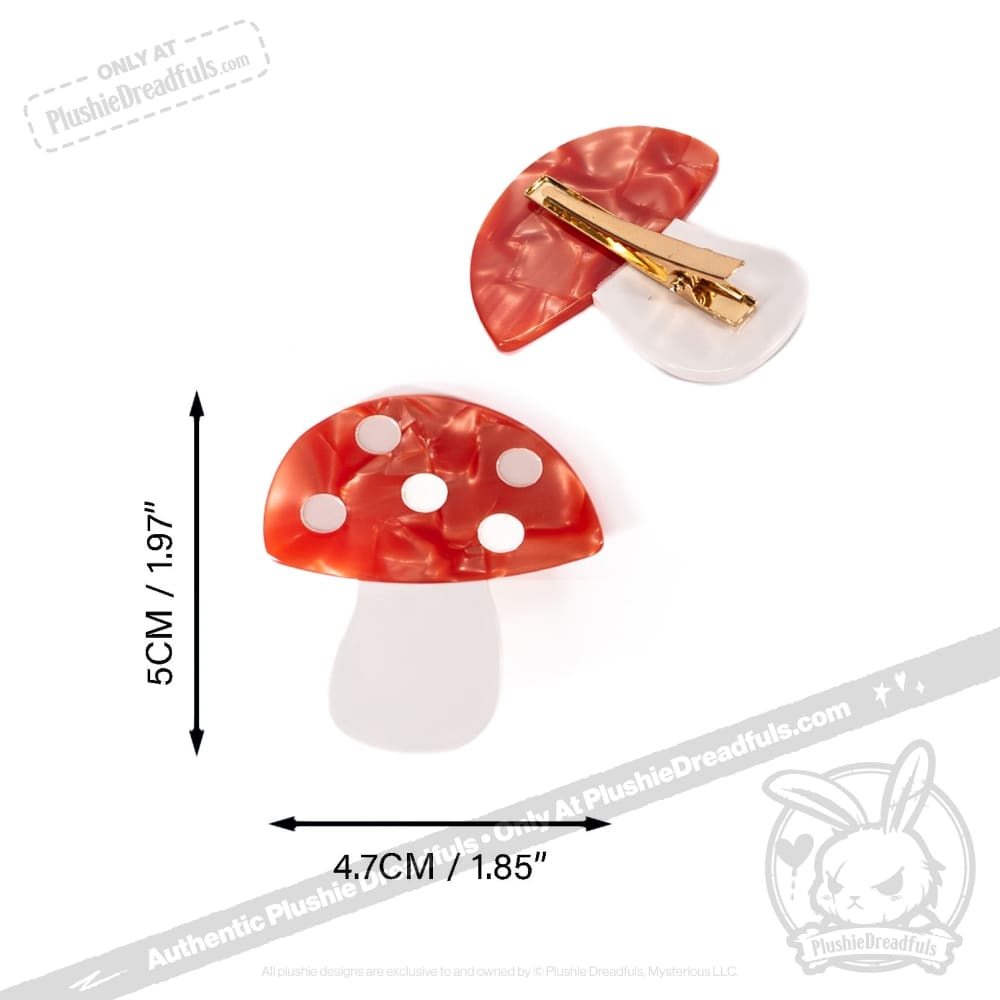 Trendy Mushroom Hair Clips for Women - Cute Aesthetic Hair Accessories for Girls, Teens & Adults - Perfect for Boho, Cottagecore & Fairycore Fashion Styles