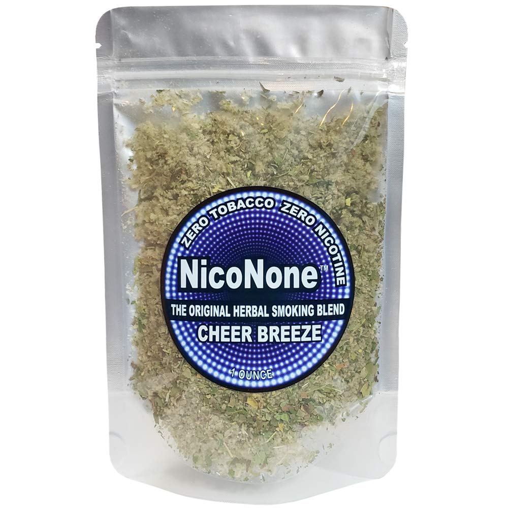 NicoNone Herbal Smoking Blend 1oz Refill Bag - Cheer Breeze Flavor | Natural Tobacco Alternative for Relaxation & Stress Relief | Perfect for Meditation, Social Smoking & Herbal Enthusiasts