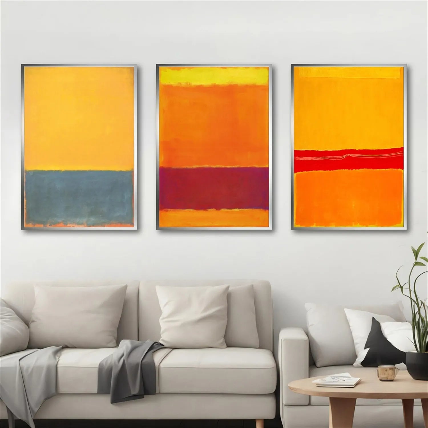 Abstract Tranquility Set of 3 Wall Art Prints - Modern Minimalist Home Decor for Living Room, Bedroom & Office - #WS189