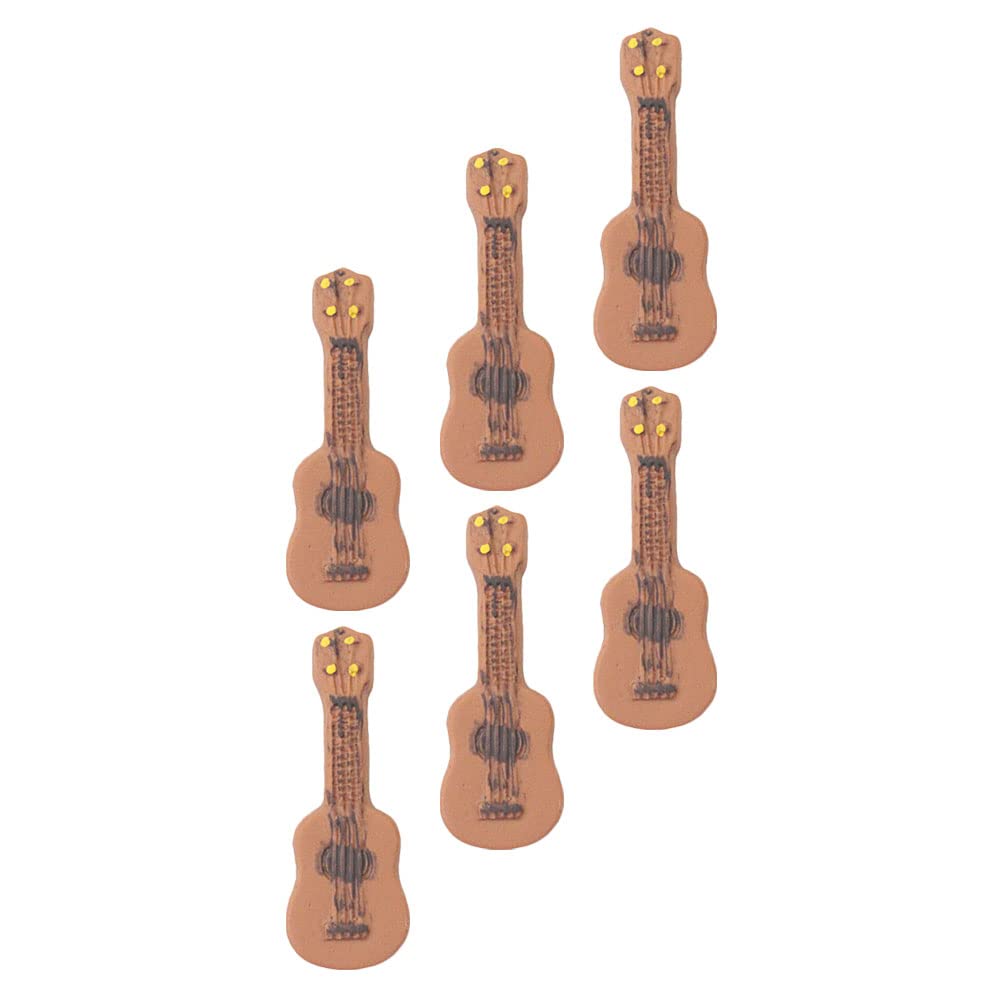 MILISTEN 6Pcs Miniature Guitar Props - Fake Mini Guitar Model Decor for Photography, Dollhouse, DIY Crafts & Party Decorations