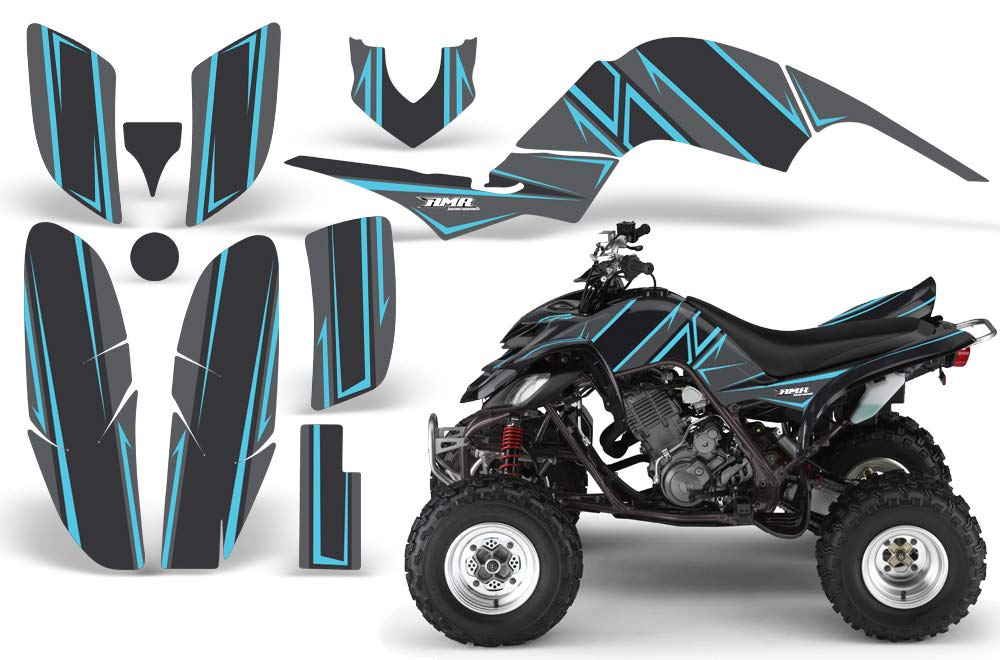 AMR Racing ATV Graphics Kit for Yamaha Raptor 660 (2001-2005) - Shocker Mint Design ATV Stickers - High-Quality Quad Decals for Off-Road Vehicles - Perfect for Trail Riding, Dirt Biking & ATV Racing