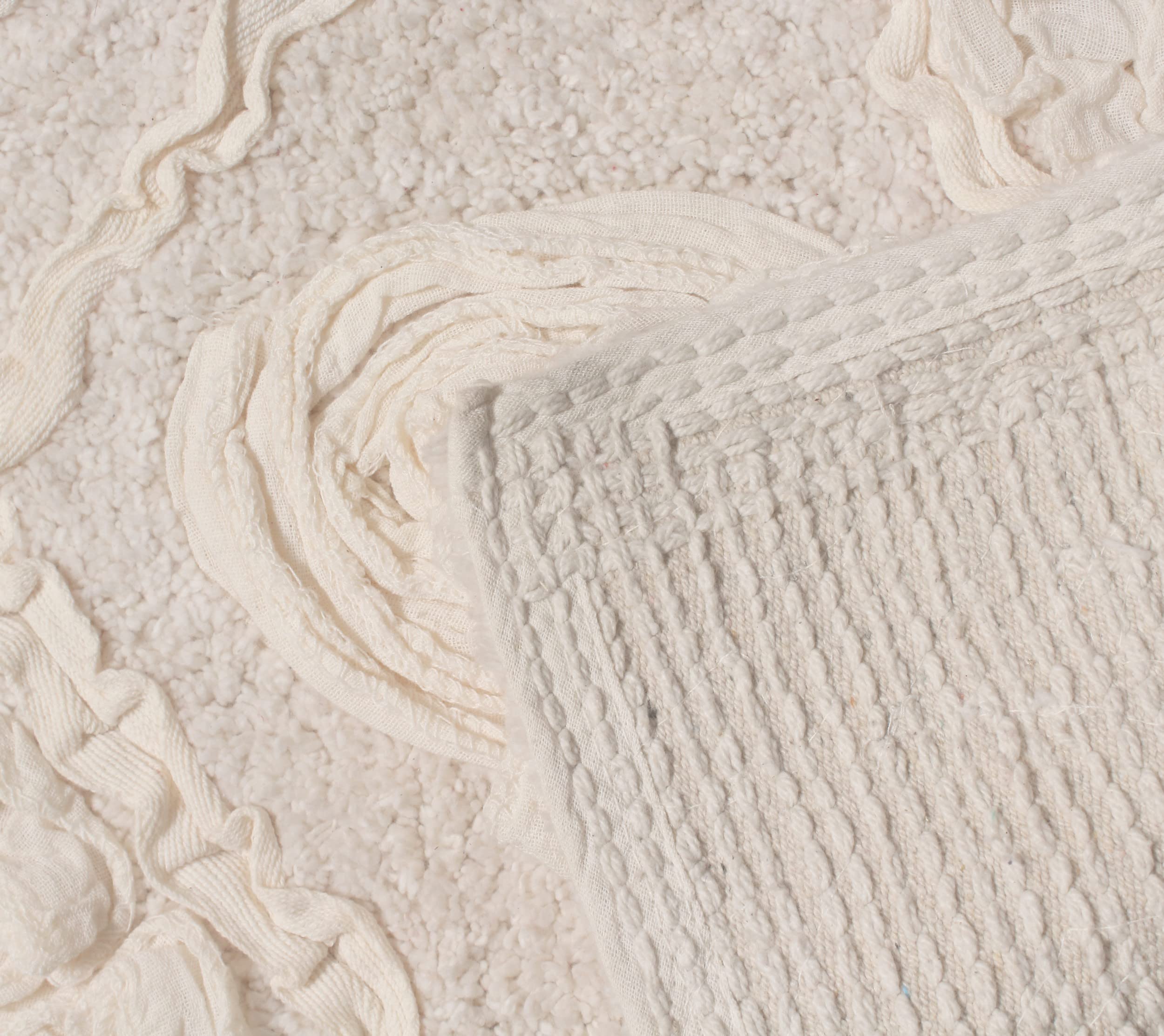 Premium 100% Cotton Bath Rug Set - Ultra Soft & Absorbent Non-Slip Bathroom Mat, Washable Cotton Floor Rug for Bathroom & Kitchen (24