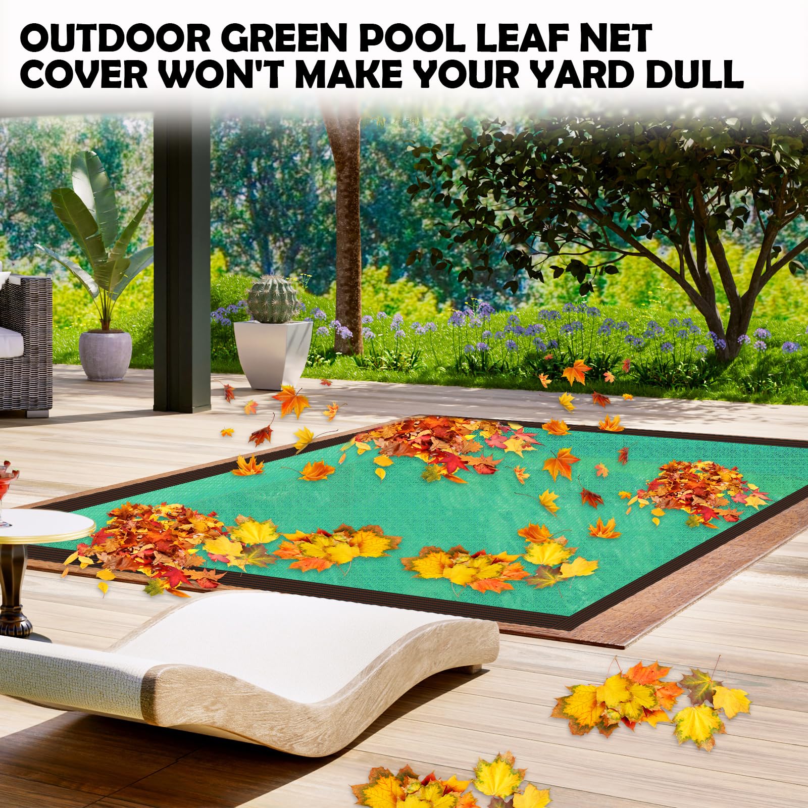 **20 x 40ft Heavy-Duty Rectangle Mesh Pool Cover for Inground Pools – Reinforced Edge Rope & Durable Leaf Net – Keeps Leaves & Debris Out – Ideal for Autumn, Winter & Summer Pool Protection**    *(Perfect for Seasonal Pool Maintenance, Safety & Cleanliness – Reduces Cleaning Time & Extends Pool Life!)*