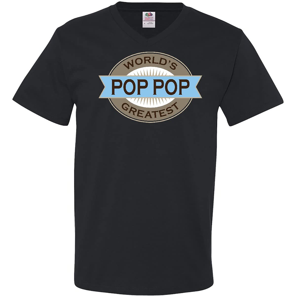 Inktastic Pop Pop Worlds Greatest Men's V-Neck T-Shirt - Soft Cotton Graphic Tee for Casual Wear & Everyday Outfits